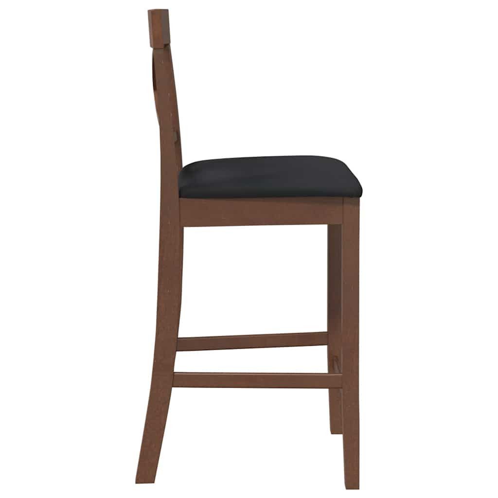 vidaXL Barhocker Barhocker mit Kissen 2 Stk. Braun Massivholz Gummibaum (2 St)