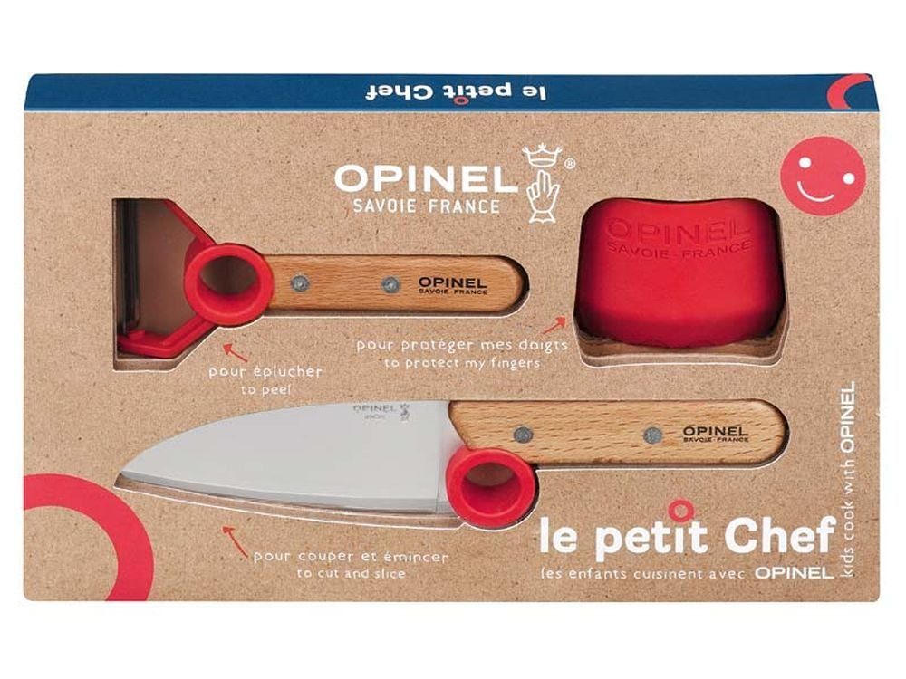 Opinel Messer-Set Le petit Küchenmesser-Set Kochmesser Fingersc (3-tlg) Chef