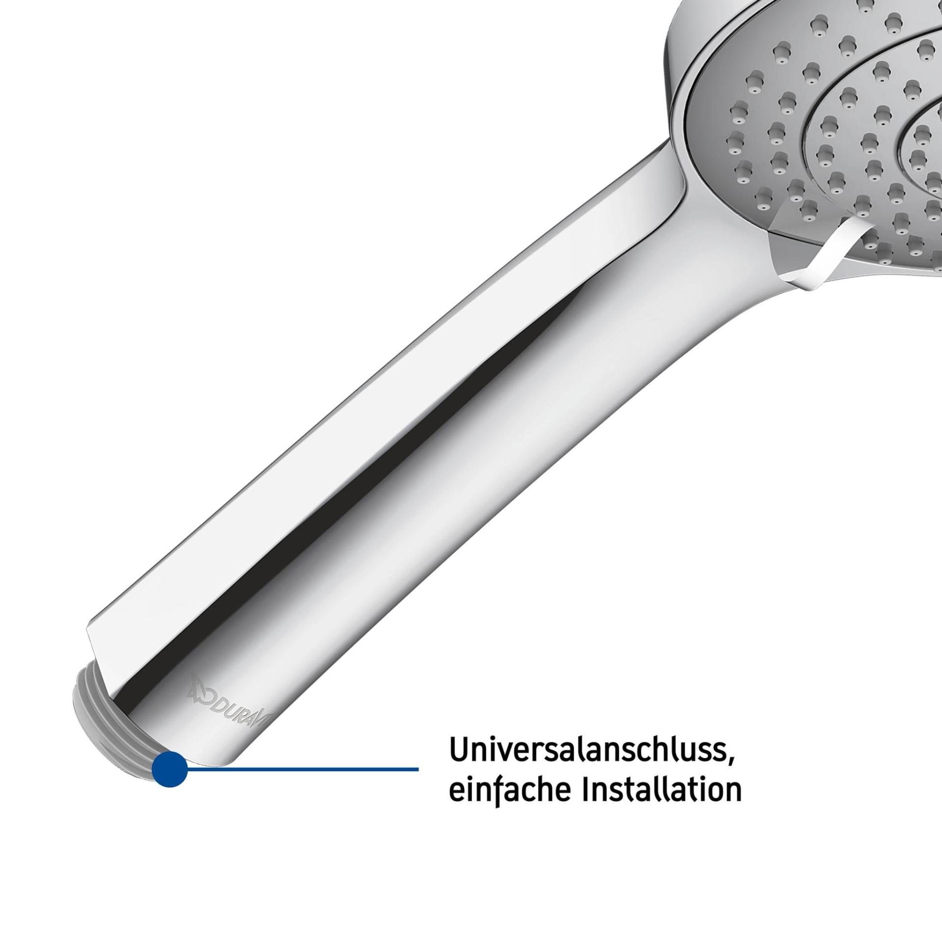 Duravit Brausegarnitur Handbrause Duschbrause Duschkopf 3 Strahlarten Regendusche, 3 Strahlart(en), 1 tlg., 1/2 Zoll