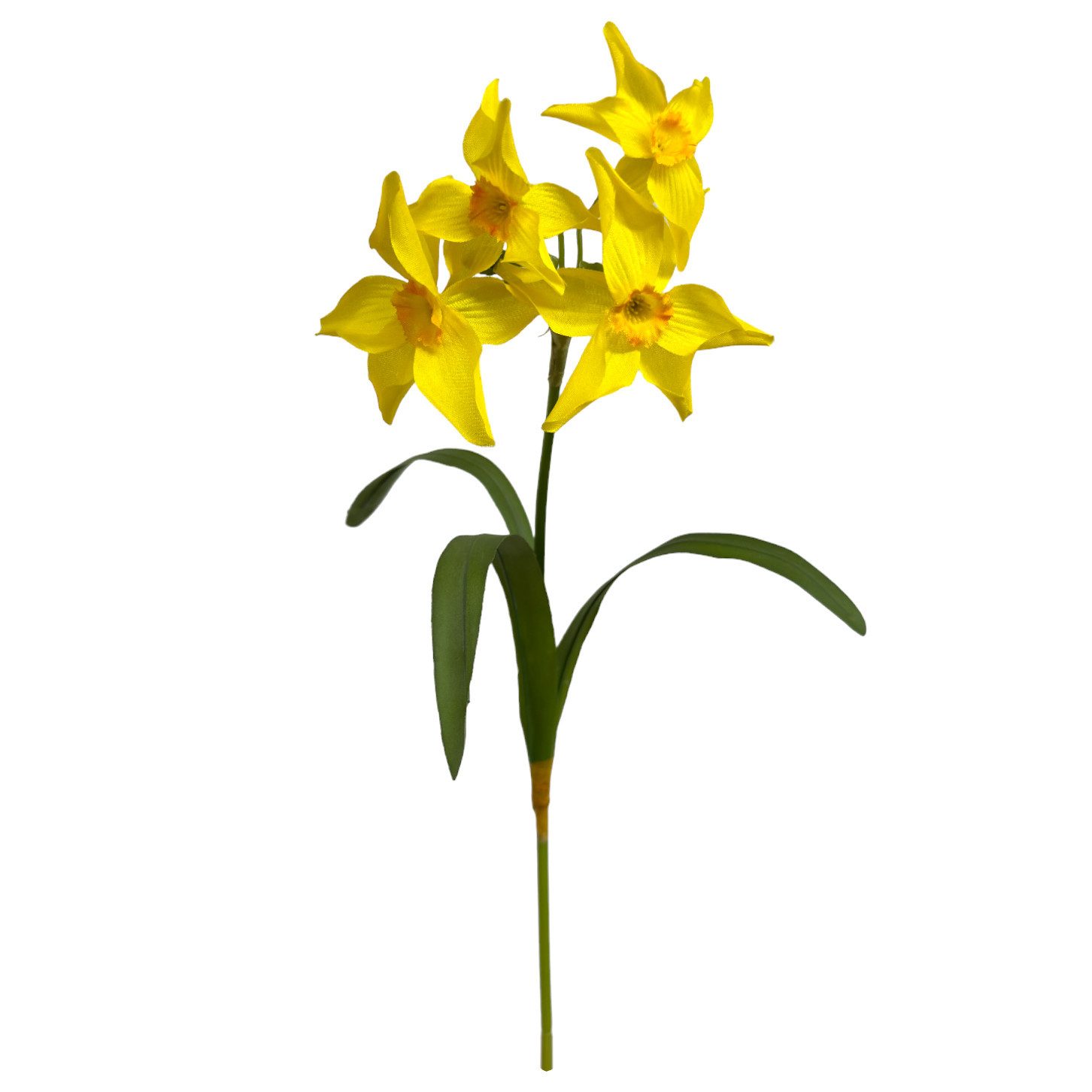 Kunstblume Kunstblume OSTERGLOCKE, Narzisse mit Blättern 40cm. GELB, Floratexx GmbH