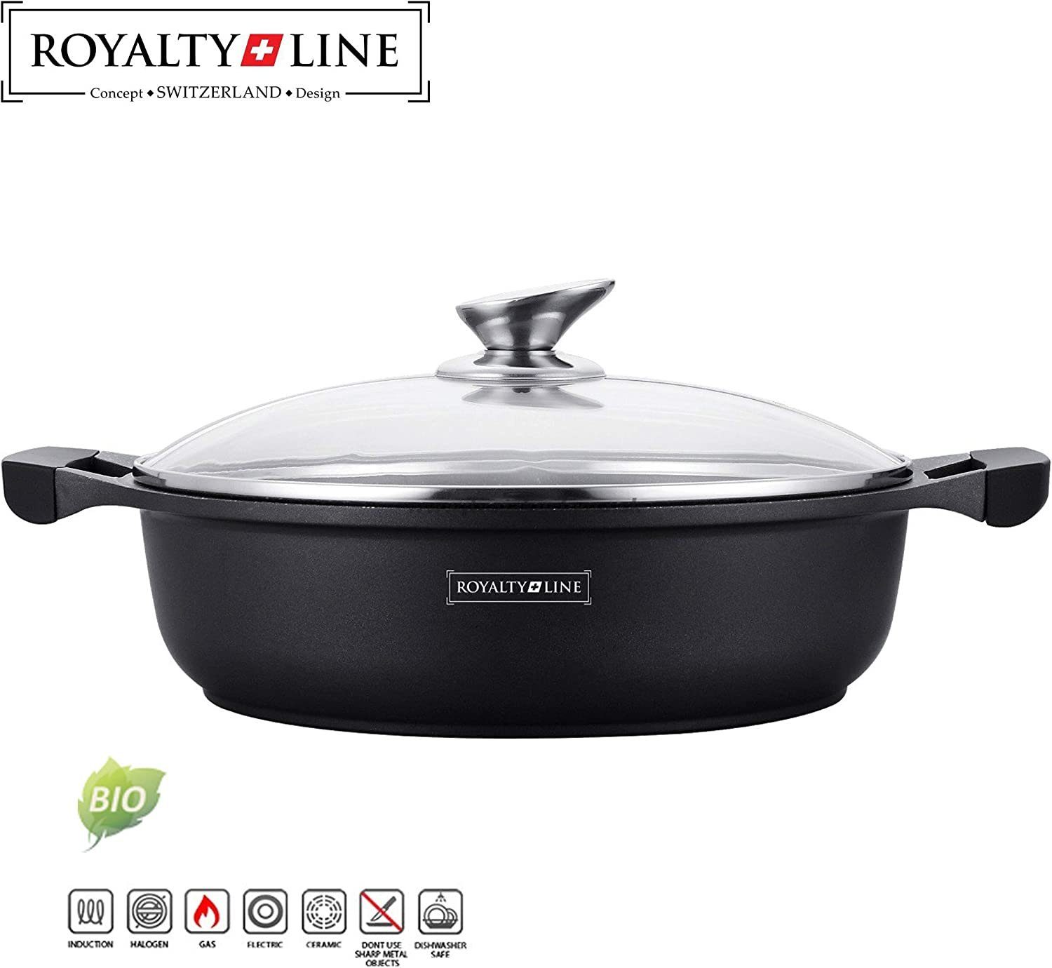 Royalty Line Kochtopf Kochtopf Aluguss Induktion Ø28cm Suppentopf Casserole Topf Deckel