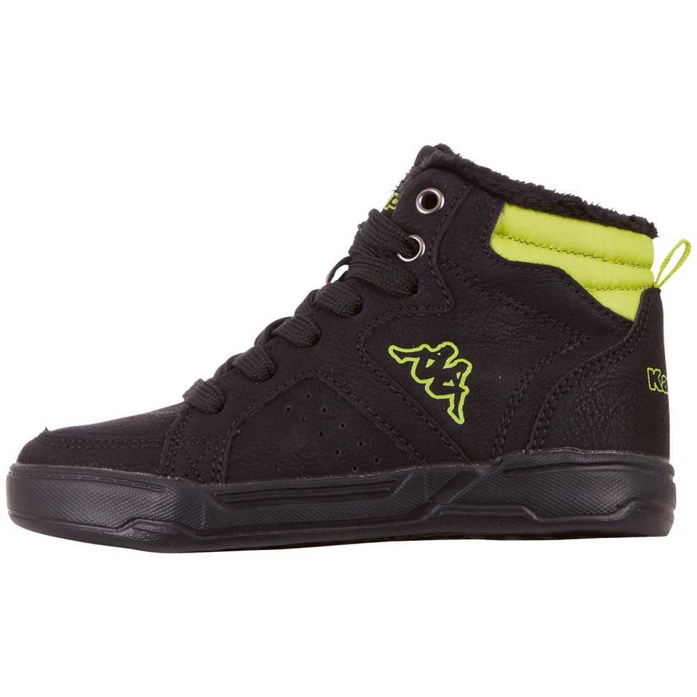 Innenseite der Reißverschluss an mit praktischem Kappa Sneaker black-lime