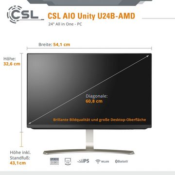 CSL Unity U24B-AMD / 3200G / 500 GB / 8 GB RAM / Win 11 All-in-One PC (24 Zoll, AMD Ryzen 3 3200G, AMD Radeon Grafik, 8 GB RAM, 500 GB SSD)
