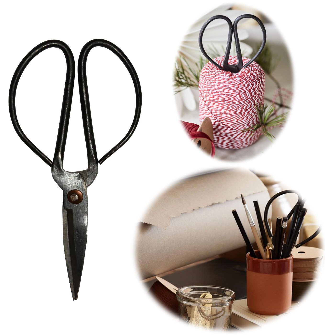 LS-LebenStil Bastelscheren IB Laursen Vintage Schere 16cm Handgeschmiedet Klassisch Antike Papier, (Klassisch Antike Universal Papierschere Bastelschere, 1-tlg., Komfortable Griffe, Langlebige Schere Rechts- Linkshänder zum Nähen)