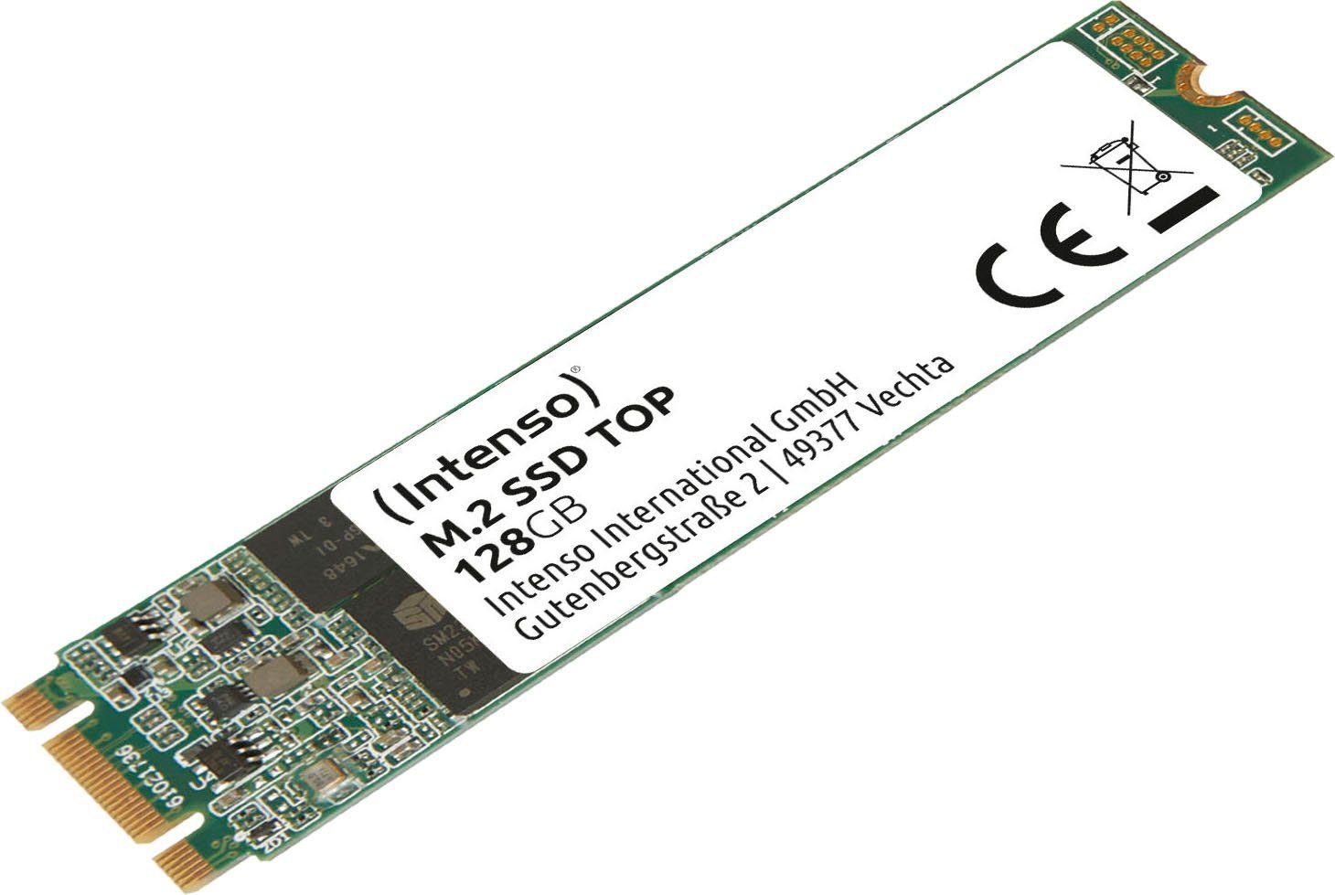 Intenso M.2 SSD Top interne SSD (128 GB) 520 MB/S Lesegeschwindigkeit, 500  MB/S Schreibgeschwindigkeit, Geräuschloser Betrieb und geringer  Stromverbrauch