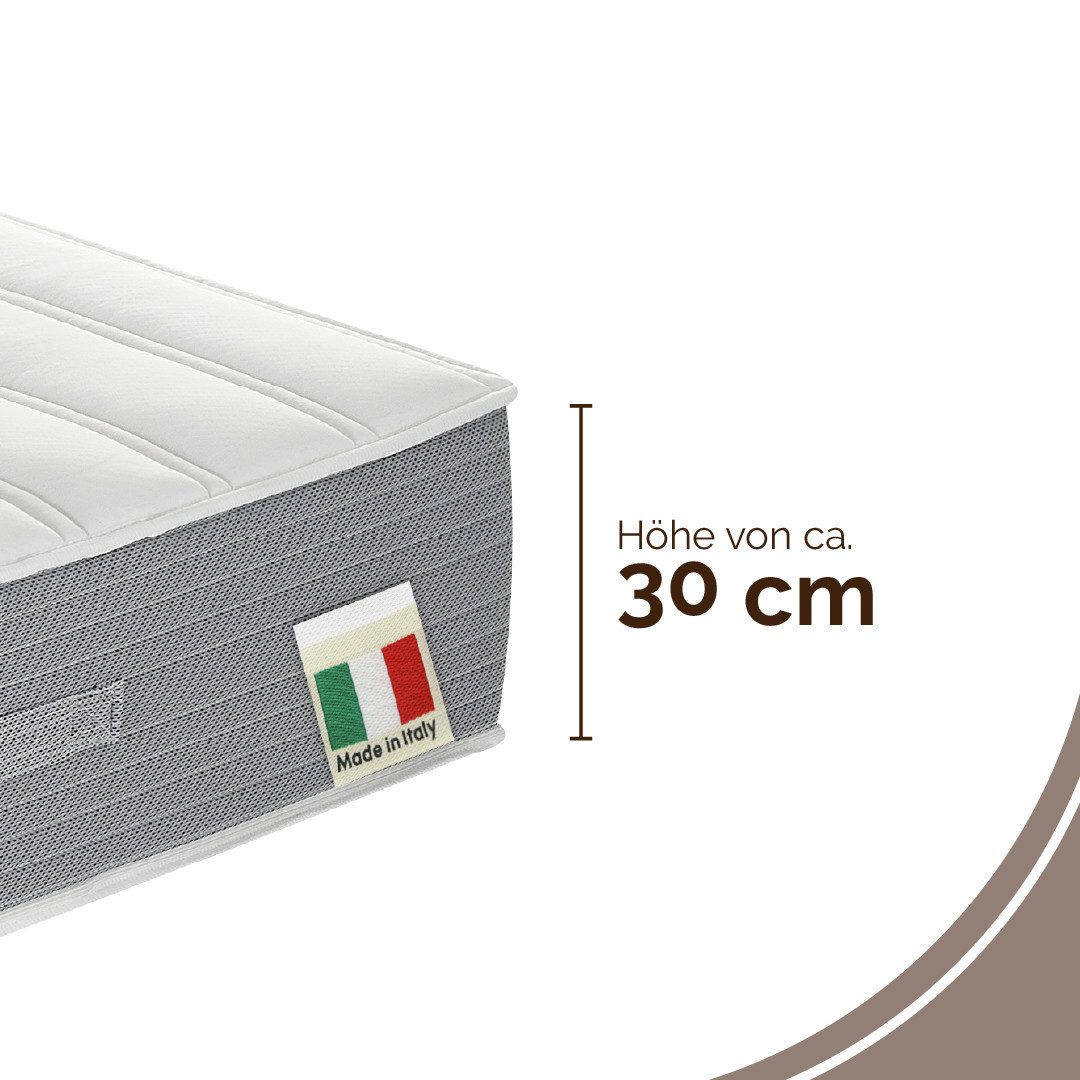 Visco-Matratze Matratze Boxspringlook, integrierter Topper, in 90x200 cm erhältlich, DI QUATTRO, 30 cm hoch, Matratze in 90x200 und 140x200 cm erhältlich, extrahohe Matratze