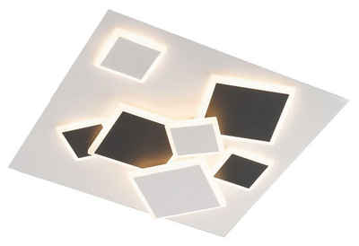 MONDO LED Deckenleuchte NEW STEP, 1-flammig, 45 x 45 cm, Schwarz, Weiß, Backlight-Effekt, Dimmfunktion, Memoryfunktion, LED fest integriert, Warmweiß, Metall, Kunststoffschirm, LED Deckenlampe