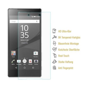 Protectorking Schutzfolie 2x 9H Hartglas für Sony Xperia Z5 Panzerfolie Displayschutz Schutzglas, (2-Stück), Displayschutzglas, Schutzglas Echtglas Tempered 9H Härte HD-KLAR