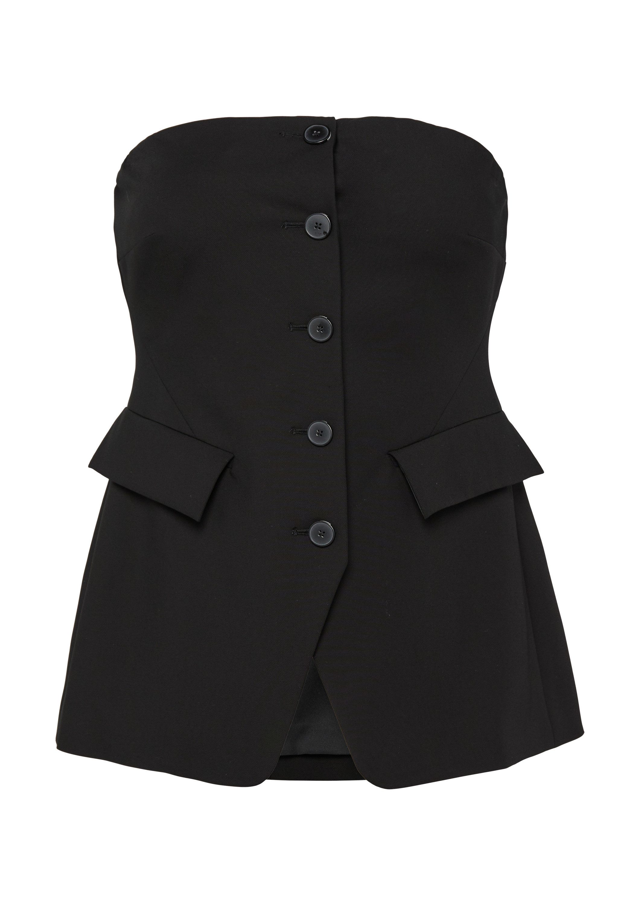 comma Blusentop Bluse Korsage mit Pattentaschen und Knopfleiste günstig online kaufen