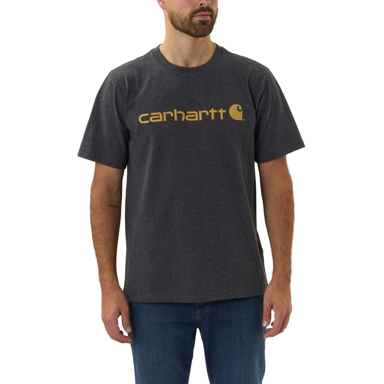 Carhartt T-Shirt Carhartt CORE LOGO T-SHIRT S/S 103361 (1-tlg) Logo auf der Brust carbon heather