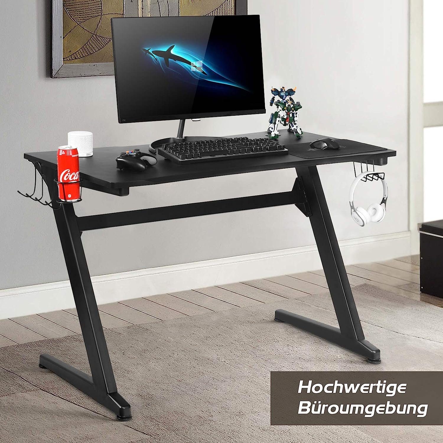 mit Holz, 2 Computertisch Haken aus Schreibtisch, Multifunktionalen KOMFOTTEU
