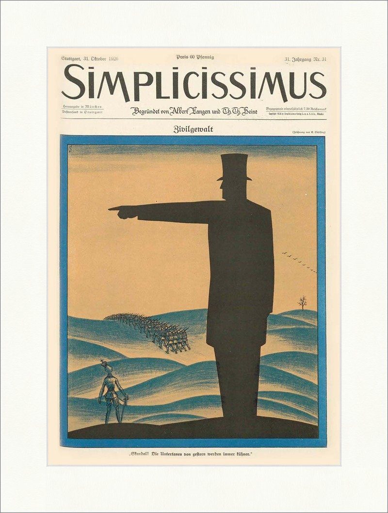Kunstdruck Titelseite der Nummer 31 von 1926 Erich Schilling Simplicissimus 1615, (1 St)