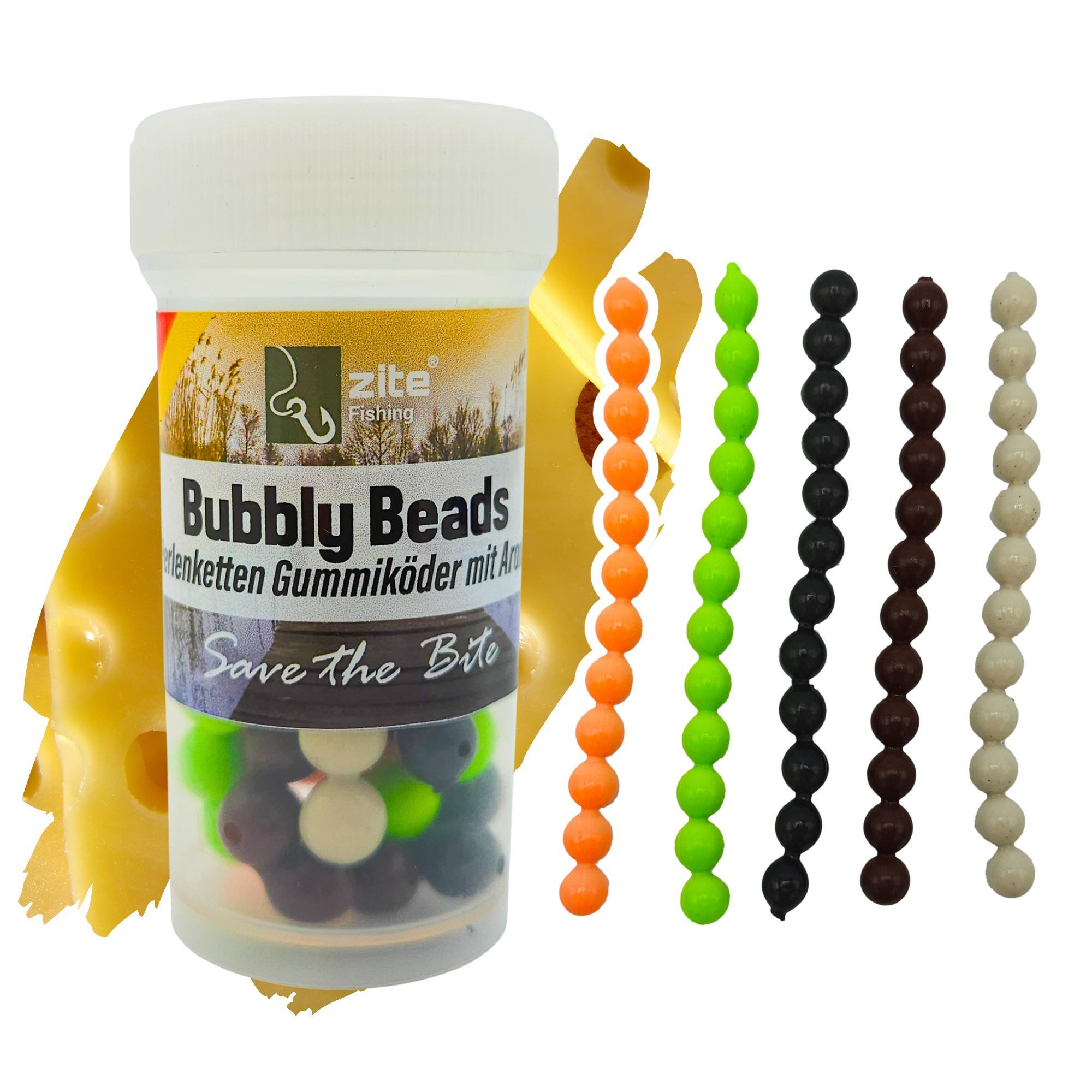 Zite Kunstköder Bubbly Beads Allround Mix 8 mm Gummiperlen Forellenköder 60 Stück