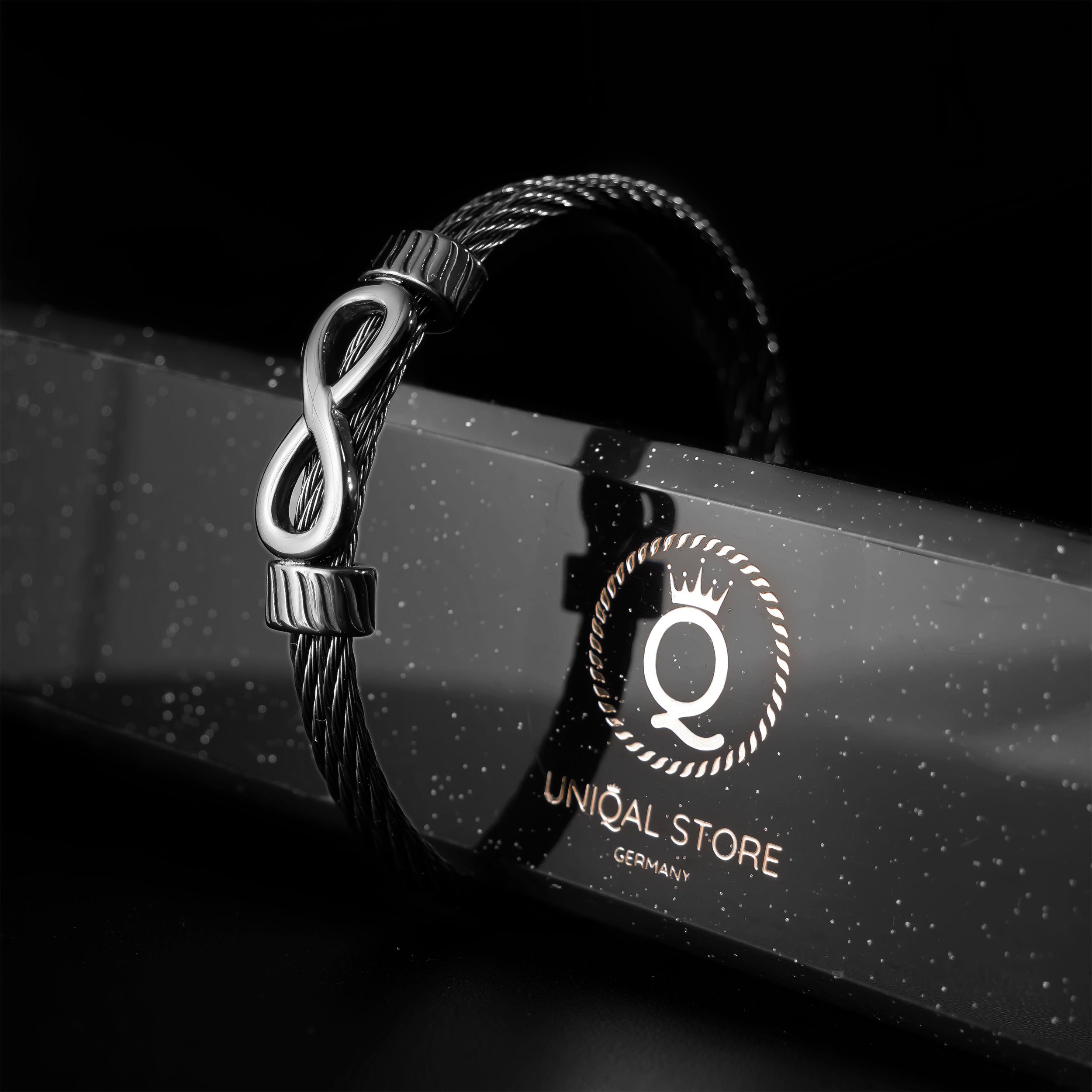 UNIQAL.de Armreif Unendlichkeit Edelstahl Armband "INFINITY" Unisex (Edelstahl, Casual Style, Handgefertigt in Germany), Designed in Germany