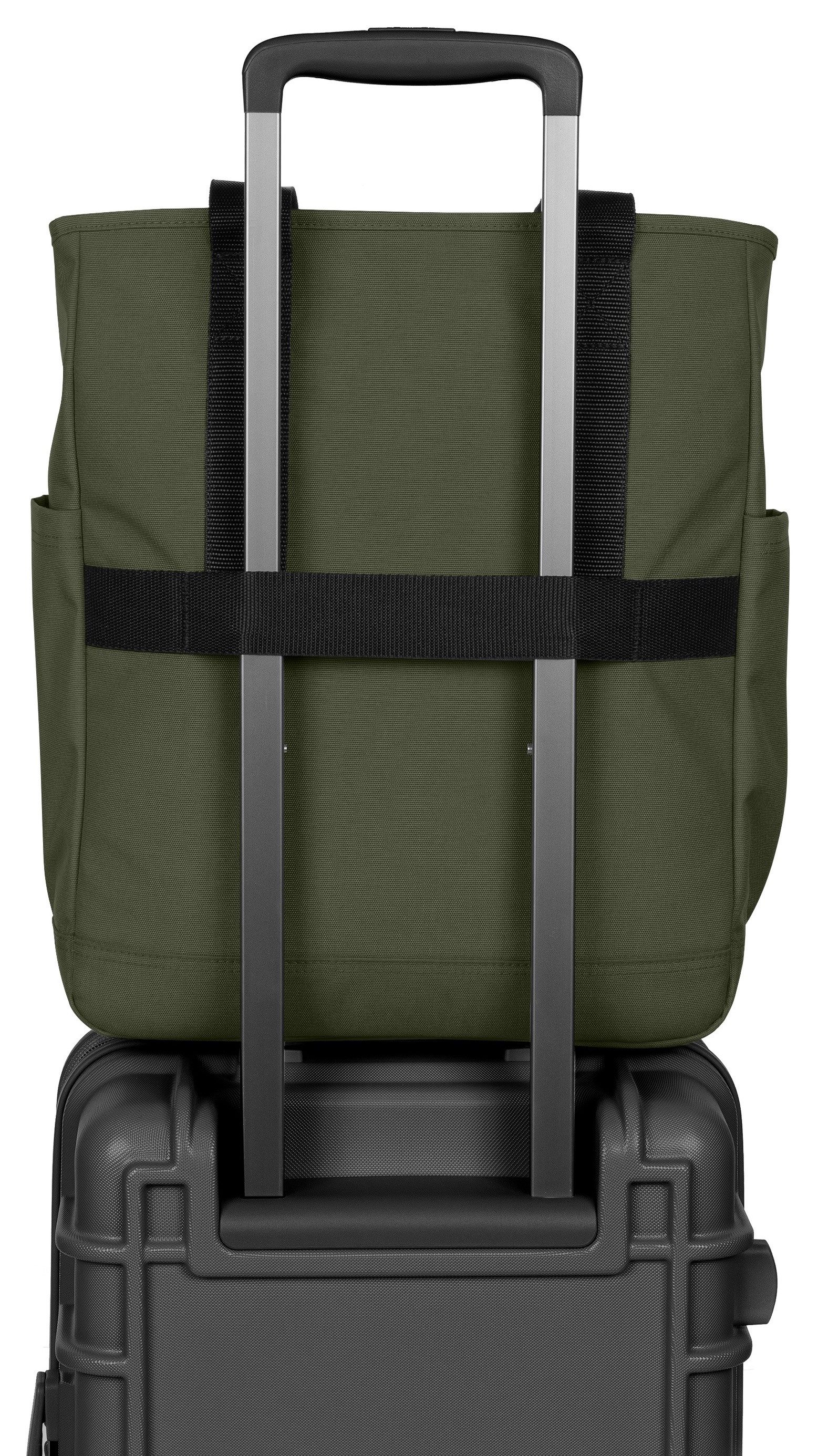 Eastpak Schultertasche TOTE POCKET, Tote Bag, Shopper mit Trolleyriemen zur Befestigung am Reißegepäck