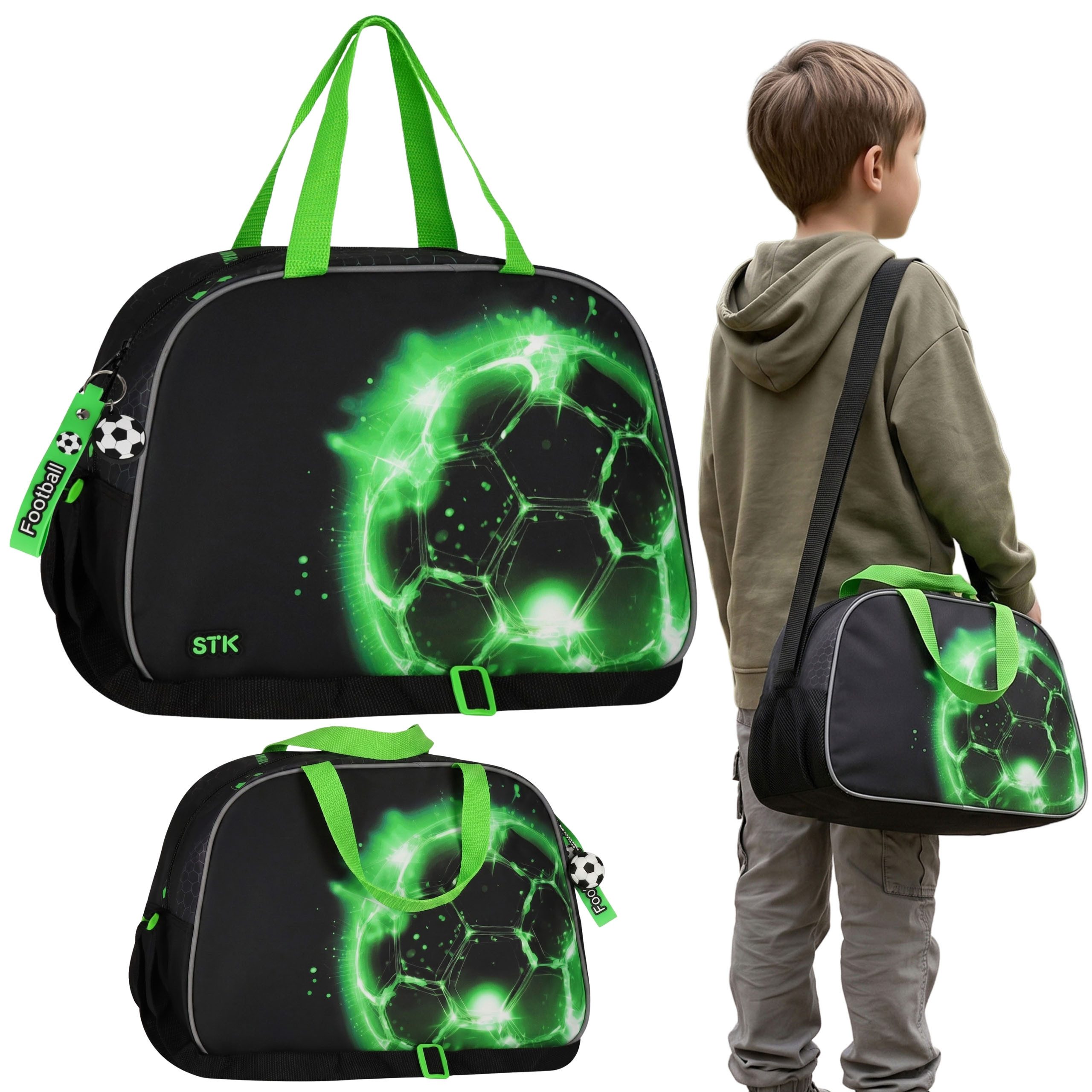 Sporttasche Fußball Sporttasche für Jungen mit Schulterriemen, 39×16×27cm