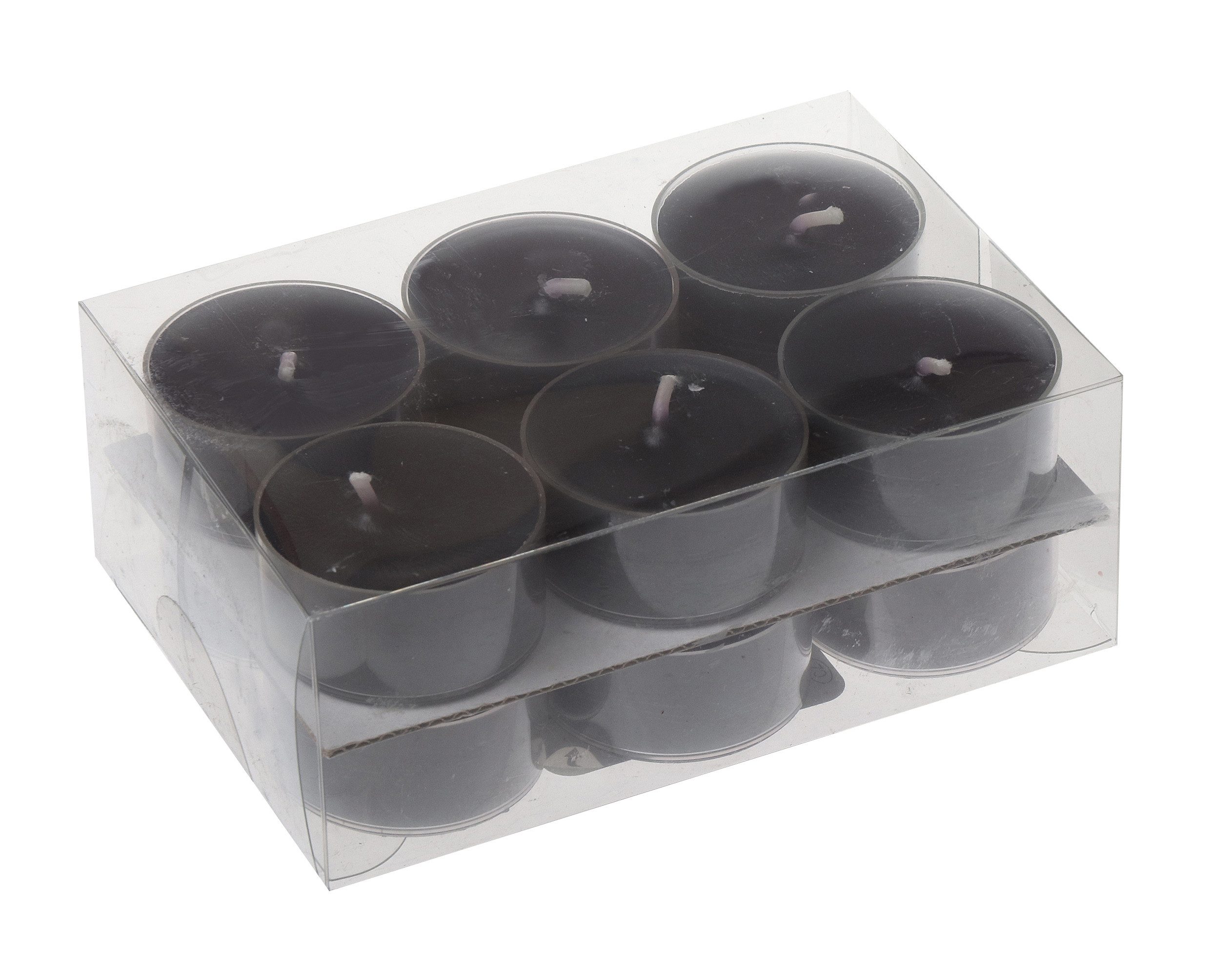 Steinhart Свечи Teelicht Чайные свечи in Kunststoffhülle Anthrazit 18/38mm, 12er-Pack