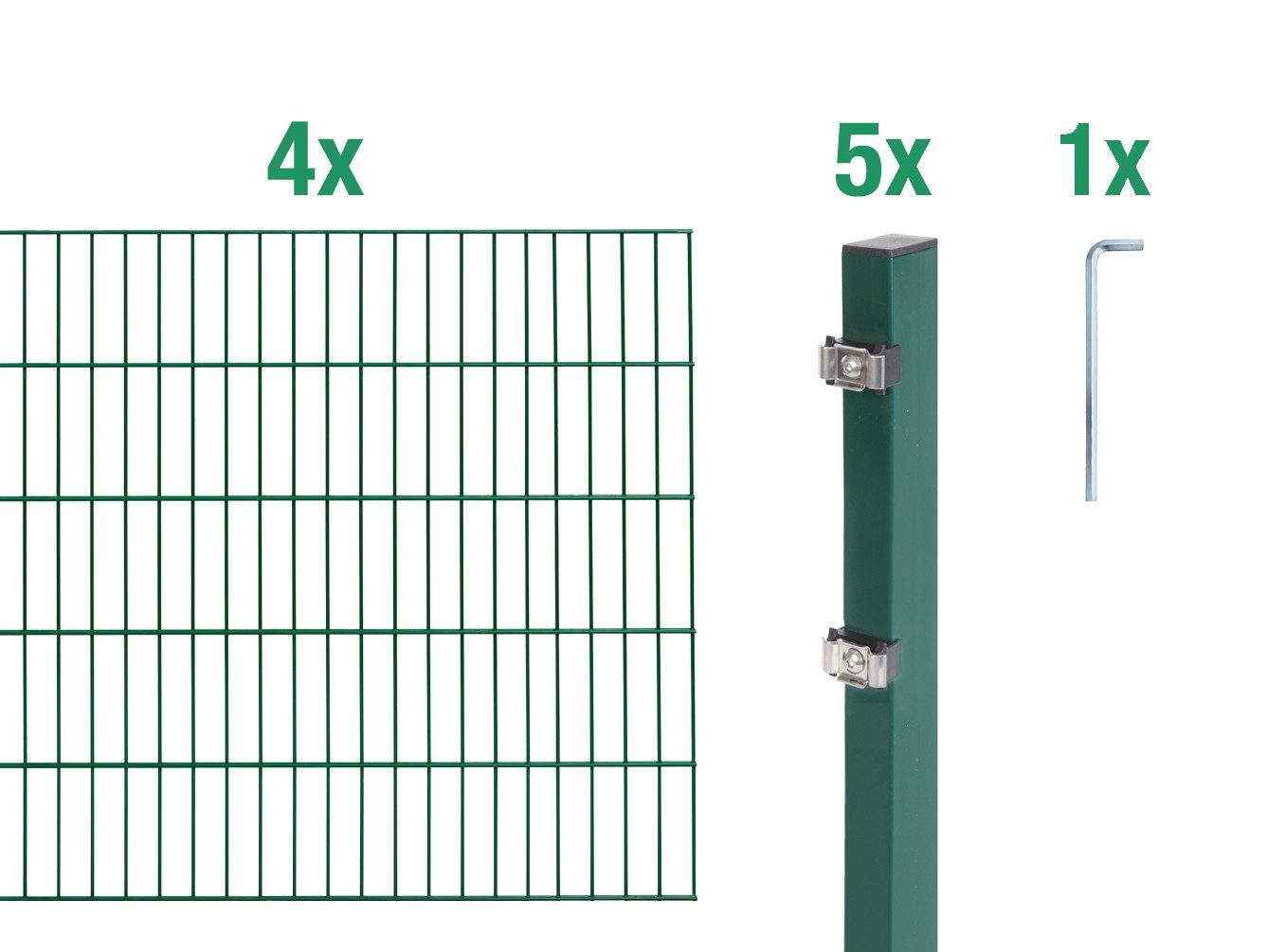 Alberts Einstabmattenzaun Alberts 649227 Doppelstabmattenzaun als 10 tlg. Zaun-Komplettset, kuns, Alberts 649227 Doppelstabmattenzaun als 10 tlg. Zaun-Komplettset ver
