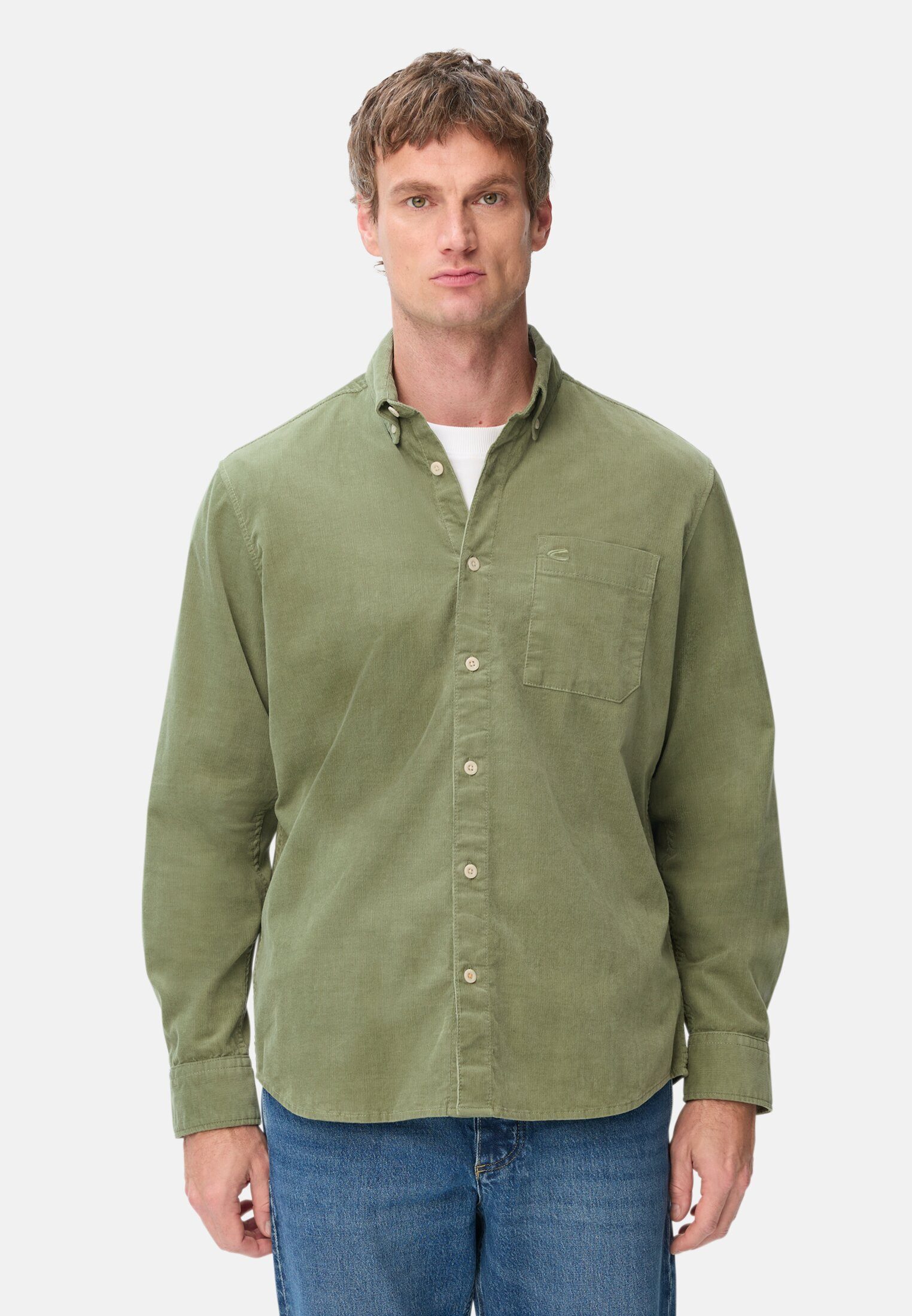 camel active Langarmhemd mit 2-Wege Stretch Langarm Button-Down