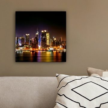 OneMillionCanvasses® Leinwandbild New York - Skyline - Farben, (1 St), Leinwand Bilder für Wohnzimmer Schlafzimmer, 20x20 cm
