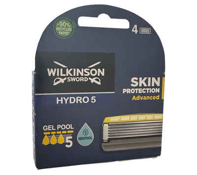 Wilkinson Rasierklingen Wilkinson Hydro 5 Skin Protection Advanced Rasierklingen 4er Pack, 5 Klingen, Flip-Trimmer, Gel-Pools, Skin-Guard, Anti-Reiz