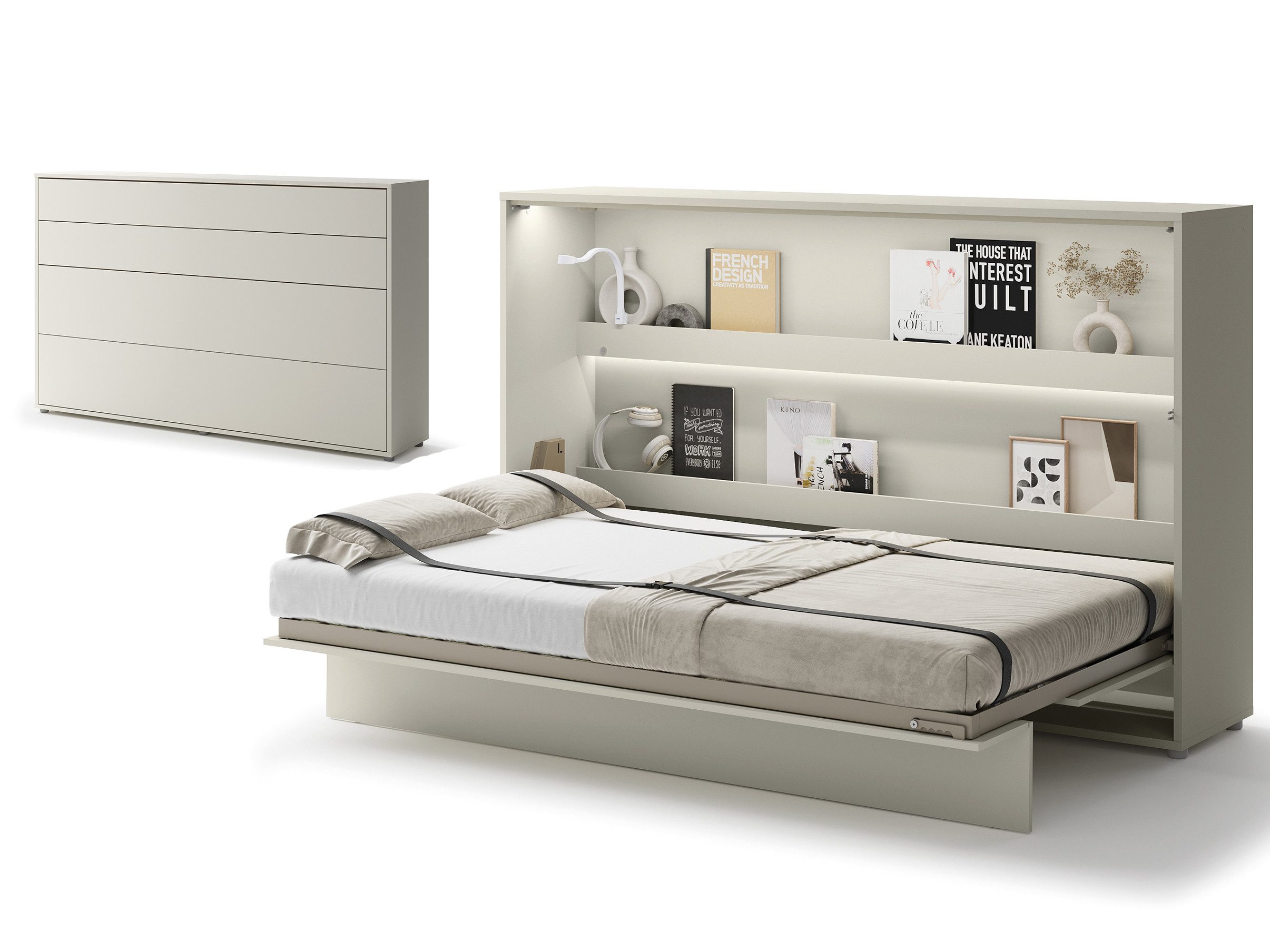 Compleo Schrankbett Horizontal Wandklappbett Lenart Bed günstig online kaufen