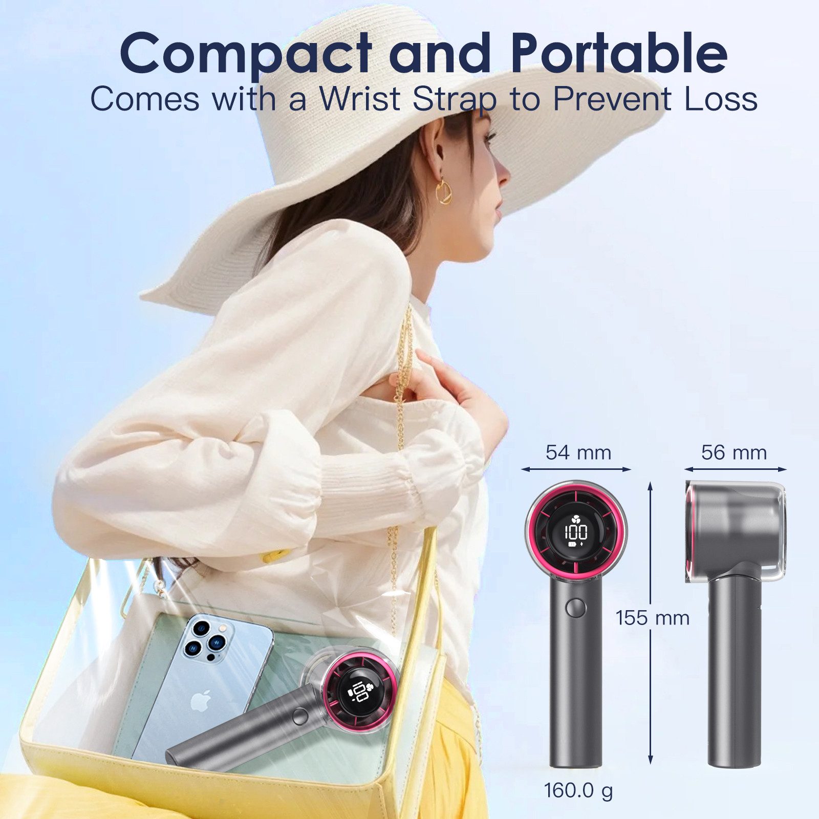Elegear Handventilator 3-in-1 Mini Ventilator, Taschenventilator günstig online kaufen
