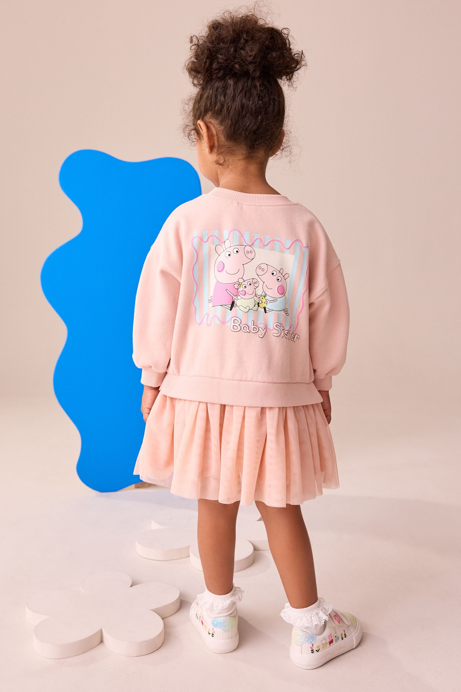 Next Tüllkleid Sweatkleid mit Mesh, Peppa günstig online kaufen