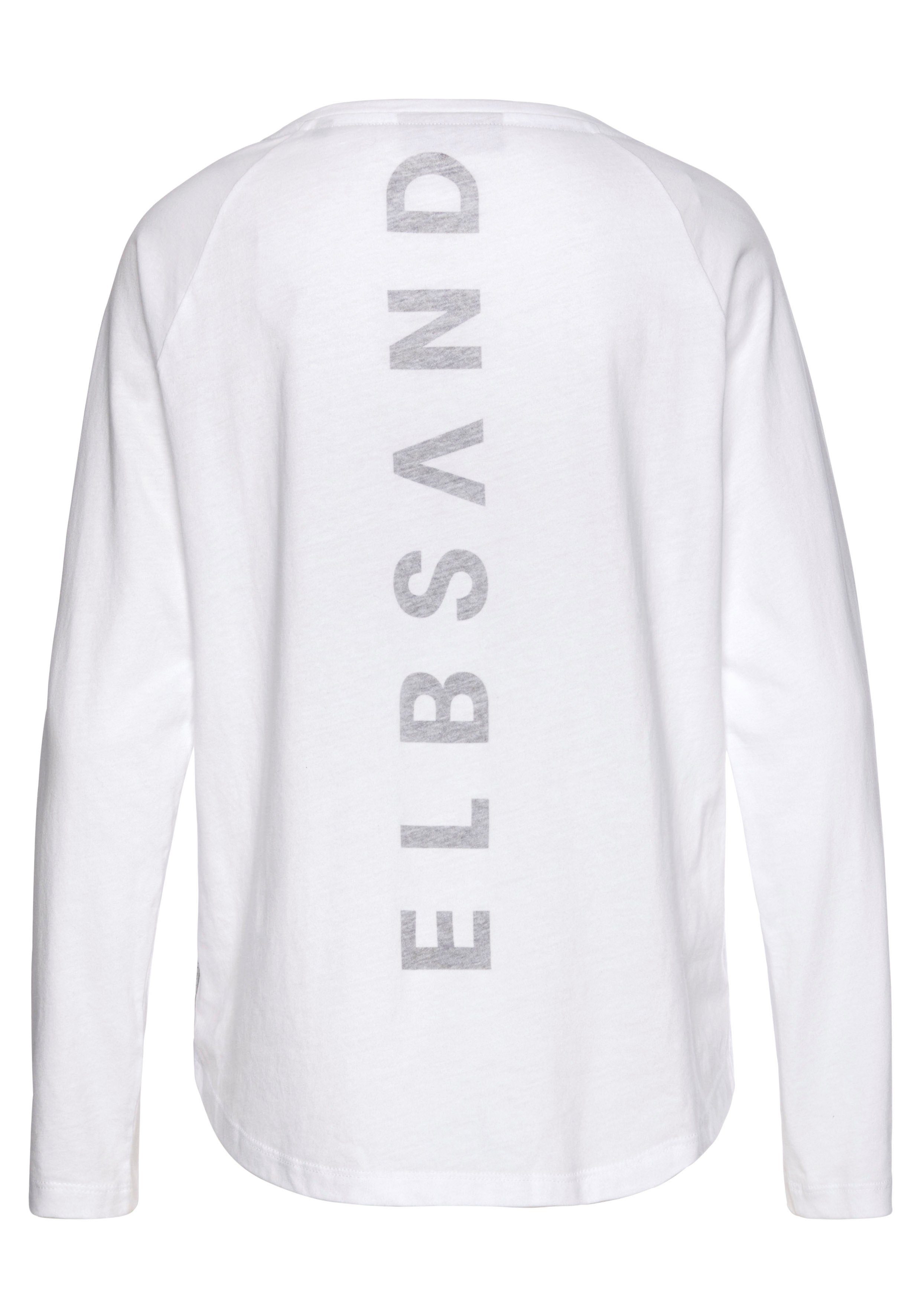 Logodruck Tinna Langarmshirt weiß Elbsand aus sportlich-casual Longsleeve mit hinten, Baumwoll-Mix,