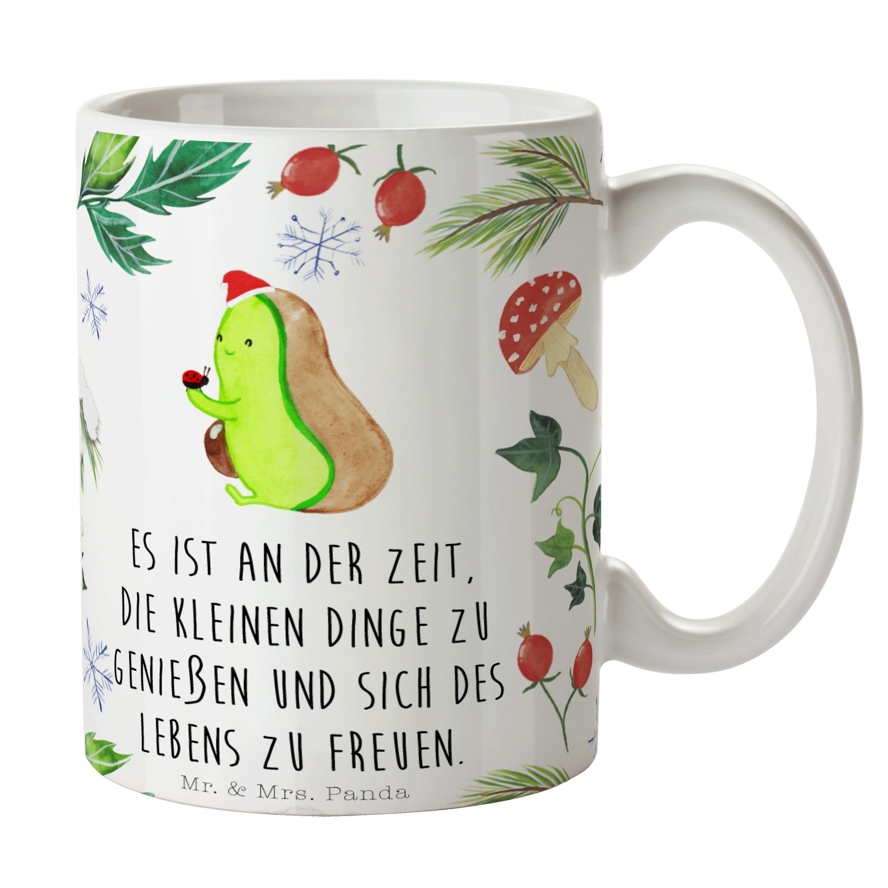 Mr. & Mrs. Panda Tasse Avocado kleine Dinge - Weiß - Geschenk, Weihnachten, Nikolaus, Heilig, Keramik