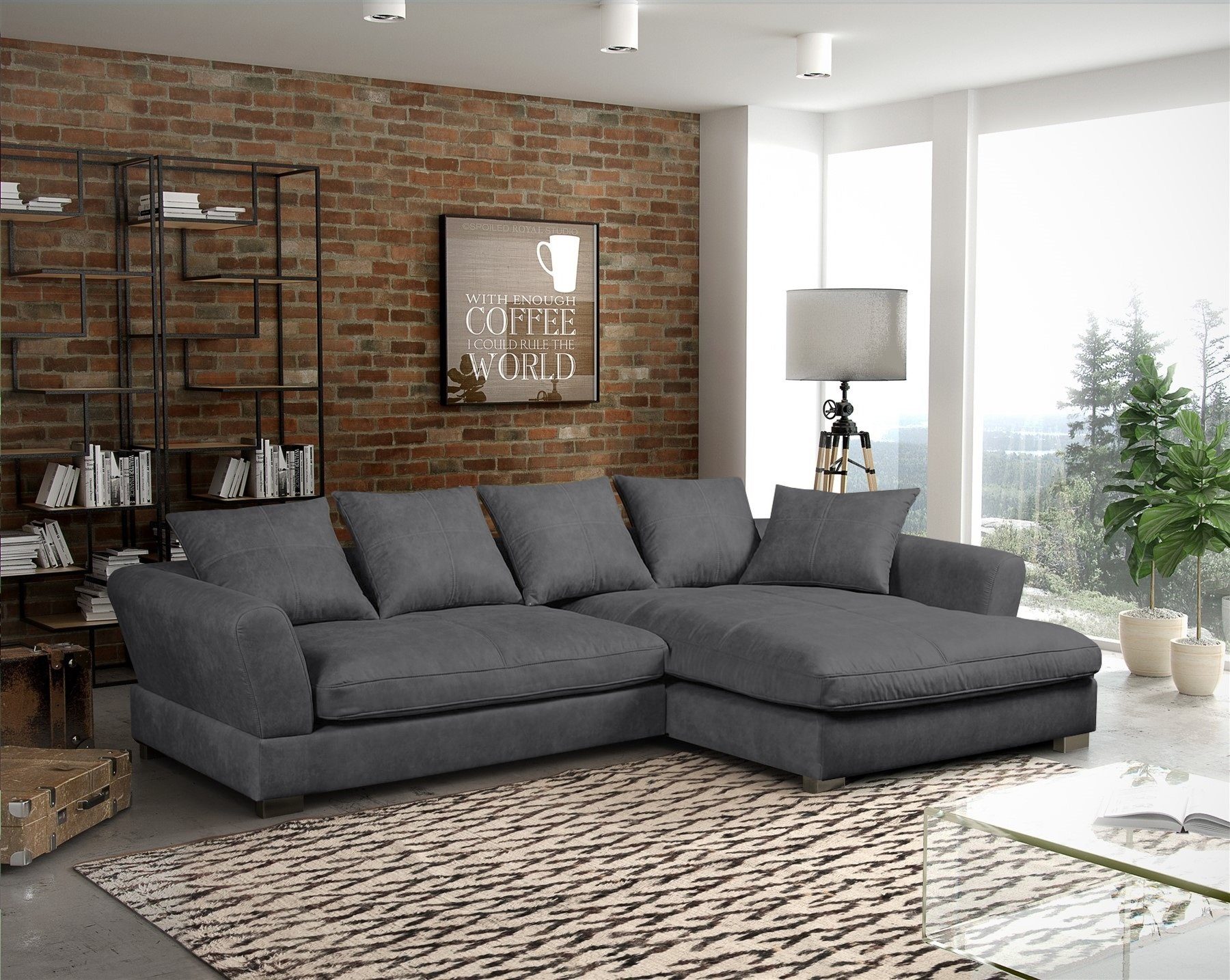 Fun Möbel Ecksofa TIZIAN in Stoff günstig online kaufen