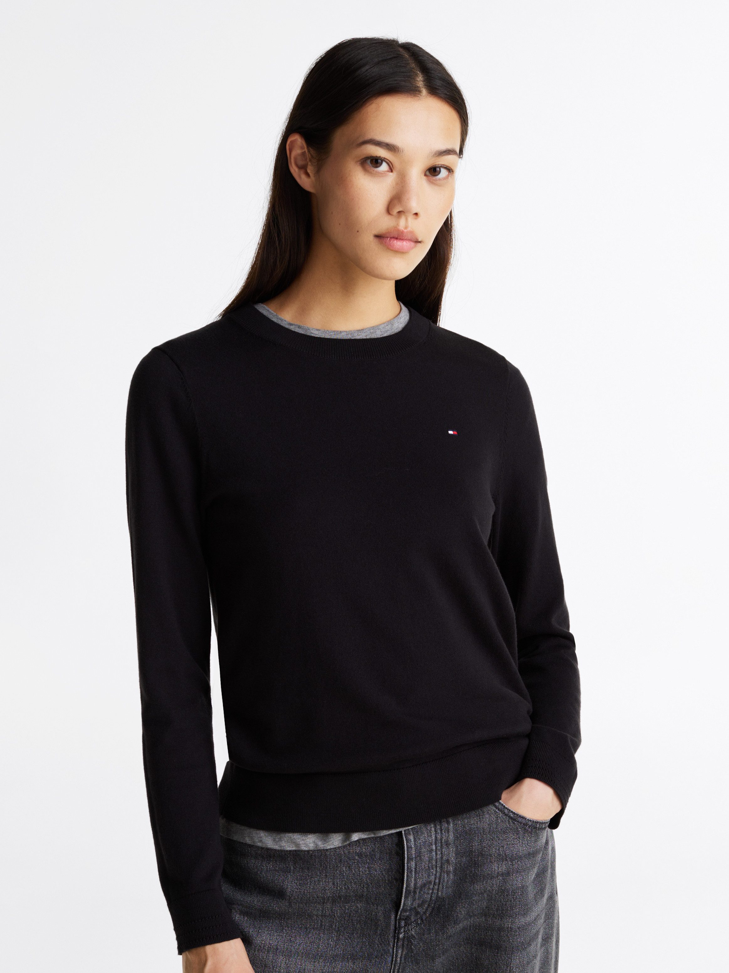 Tommy Hilfiger Rundhalspullover CO JERSEY STITCH günstig online kaufen