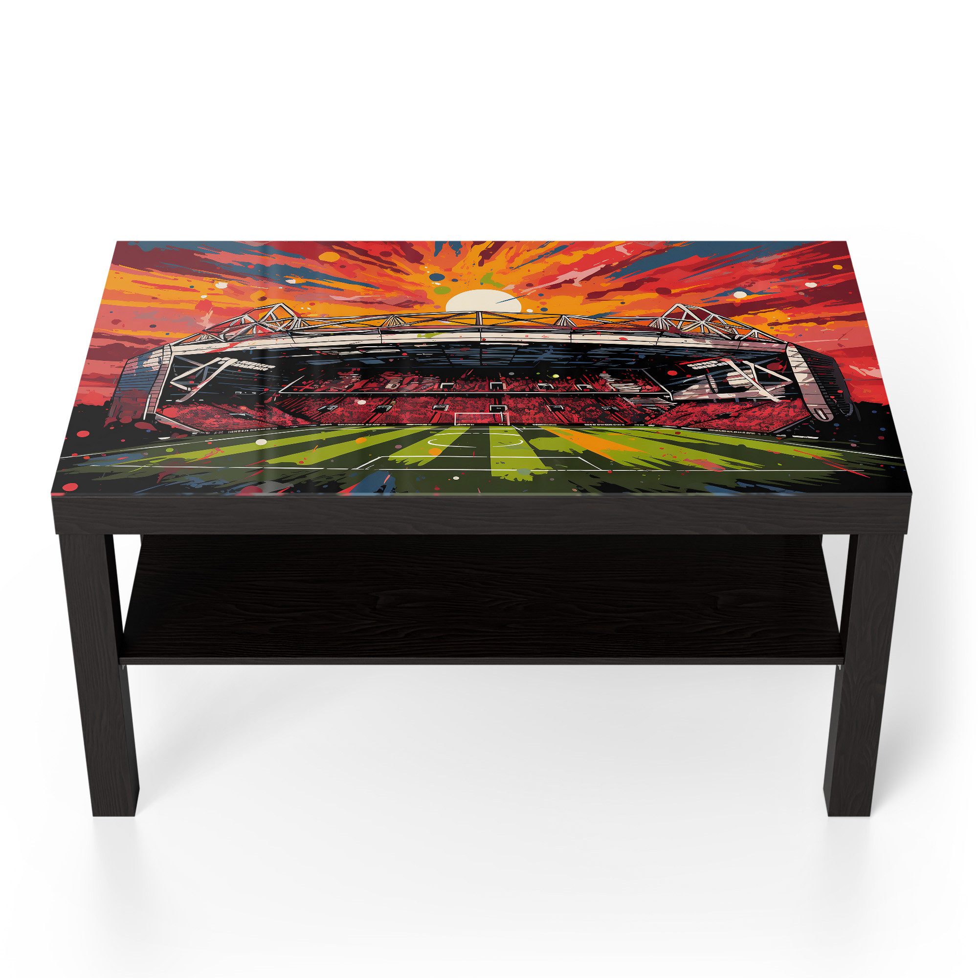 DEQORI Couchtisch 'Stadion Manchester United', Glas Beistelltisch Glastisch modern