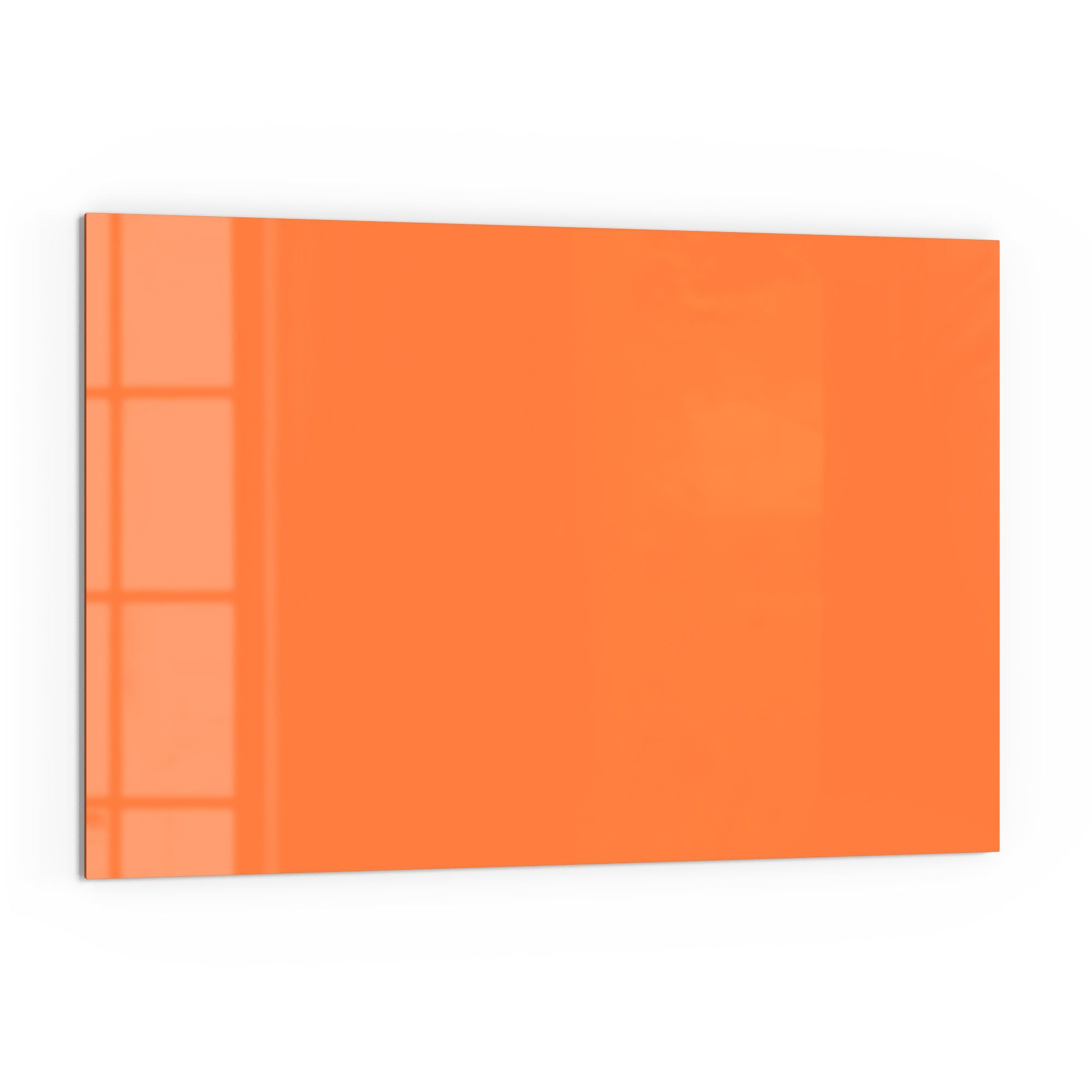 DEQORI Küchenrückwand 'Unifarben - Orange', Glas Spritzschutz Badrückwand Herdblende