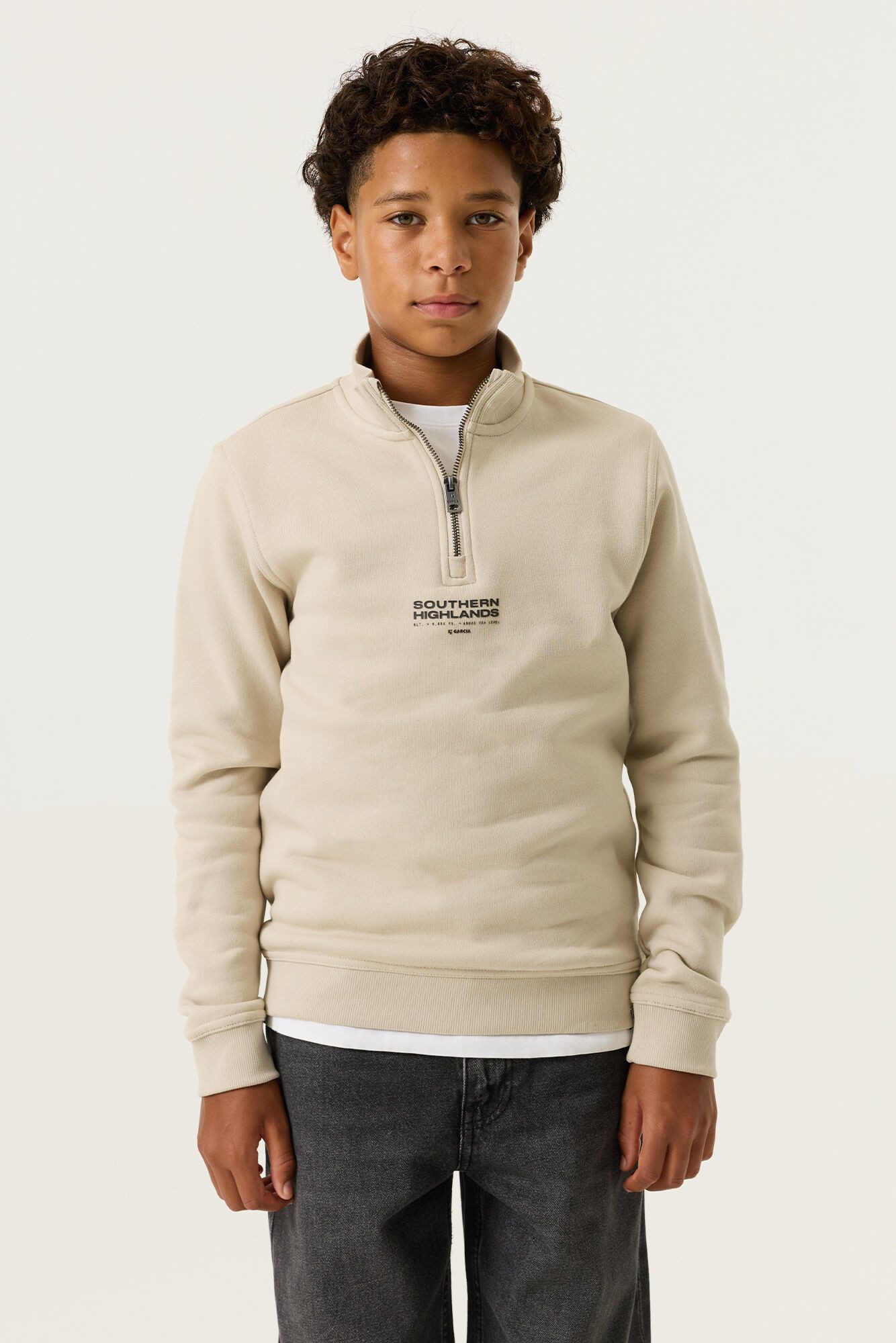 Garcia Sweatshirt für Jungen, mit Reißverschluss und Stehkragen