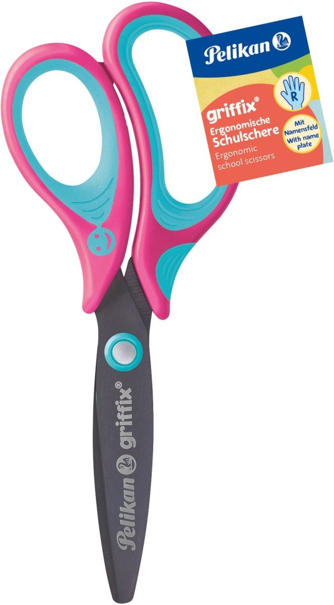 Pelikan Papierscheren Schulschere griffix LovelyPink Rechtshänder Rund 14cm