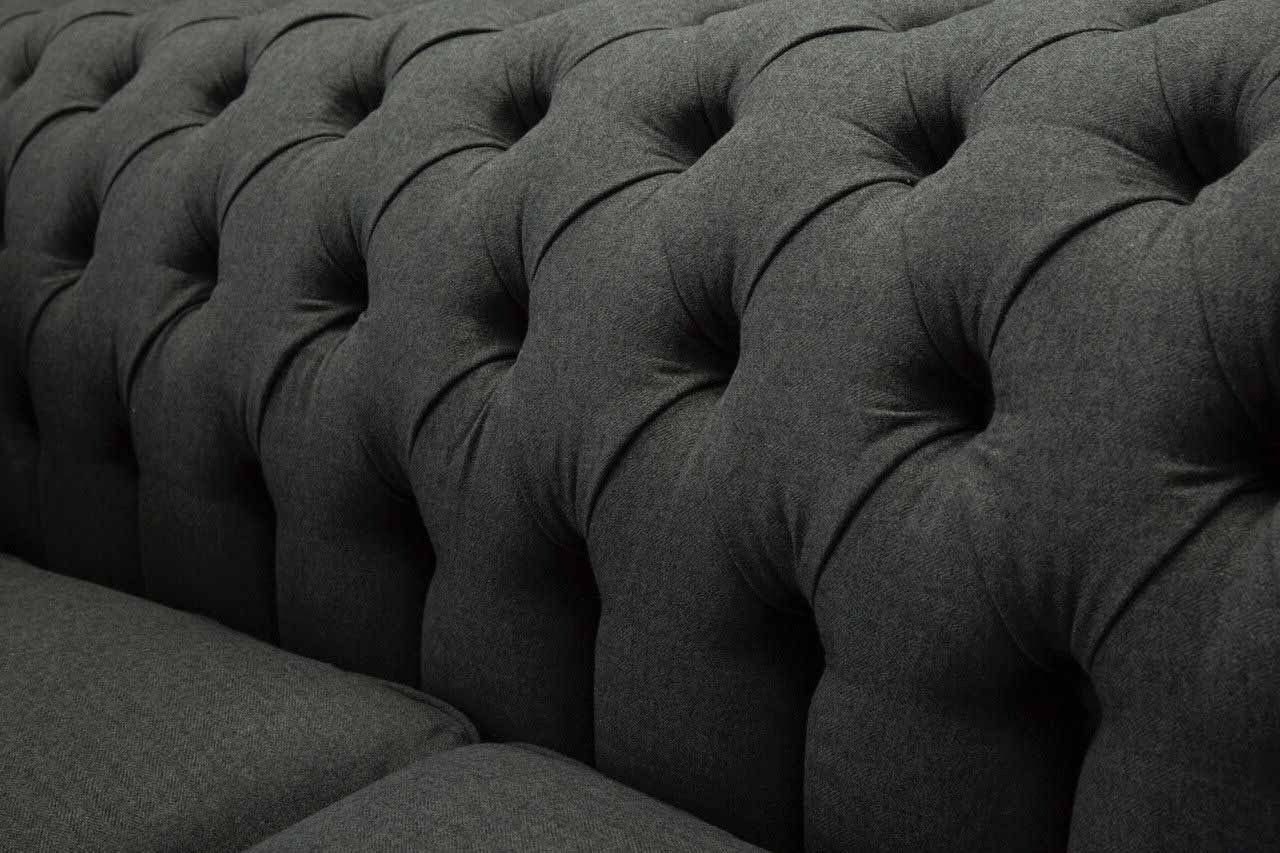 JVmoebel Sofa Chesterfield Sofa Grau Made Sitzer Couchen Polster In Couch Stoff 2 Textil Neu, Europe