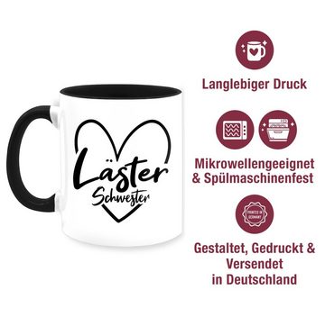 Shirtracer Tasse Läster Schwester Herz, Keramik, Tasse Freundschaft