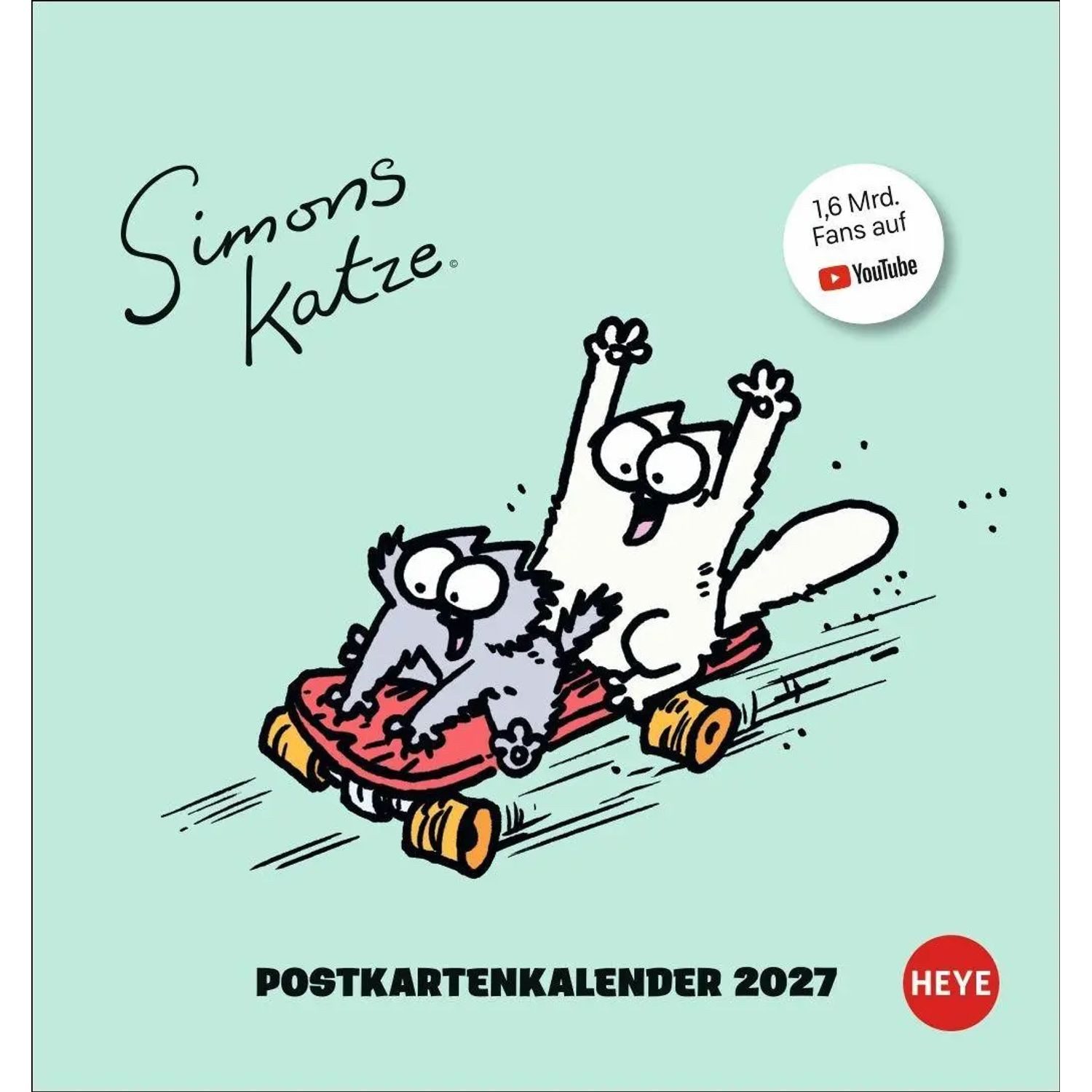 HEYE Monatskalender Simons Katze Postkartenkalender 2027