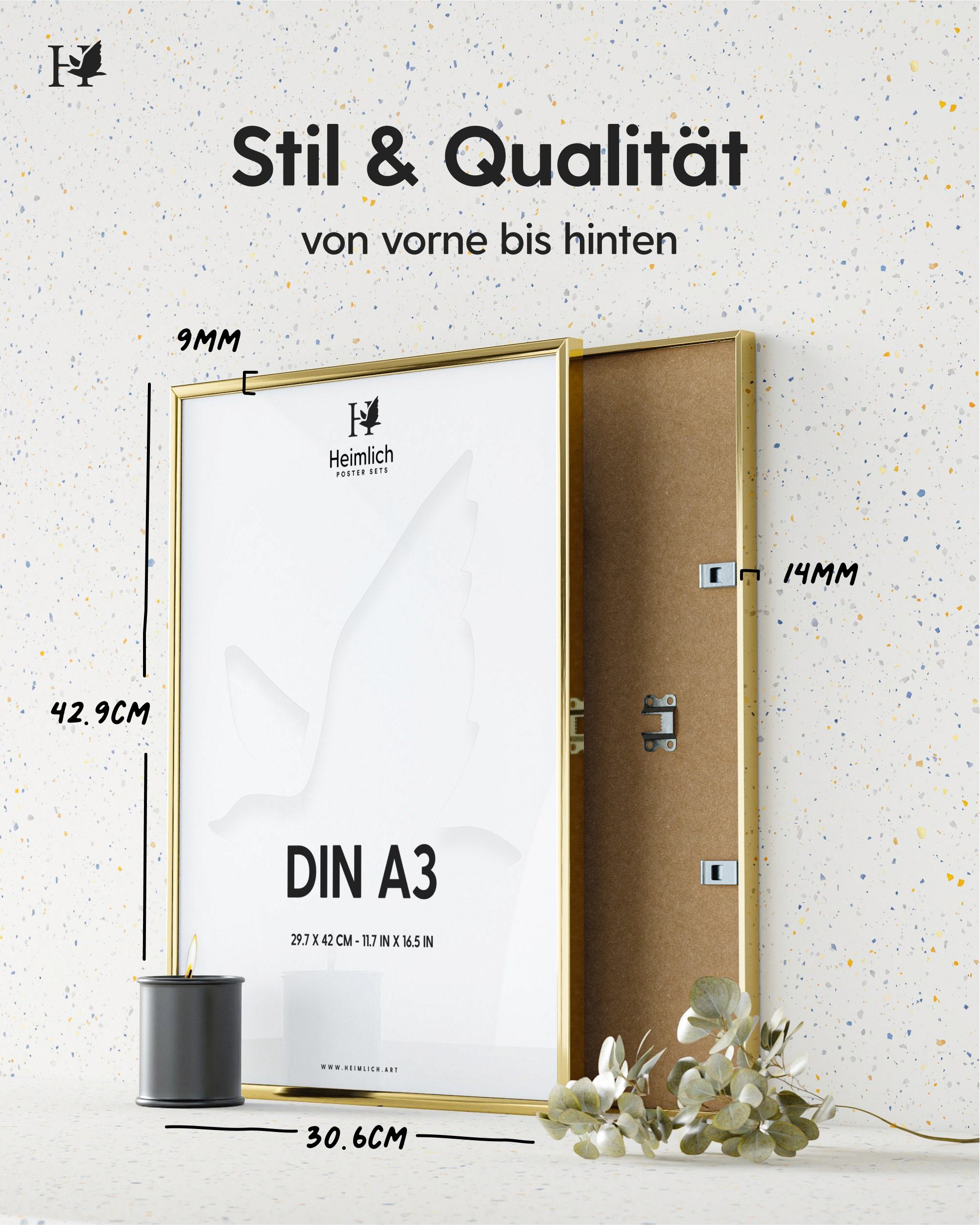 Heimlich Bilderrahmen Alu in DINA4 & günstig online kaufen