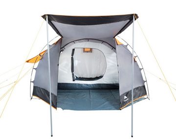 CampFeuer Kuppelzelt Zelt Super+ für 4 Personen, Grau / Schwarz, 3000 mm Wassersäule, Personen: 4