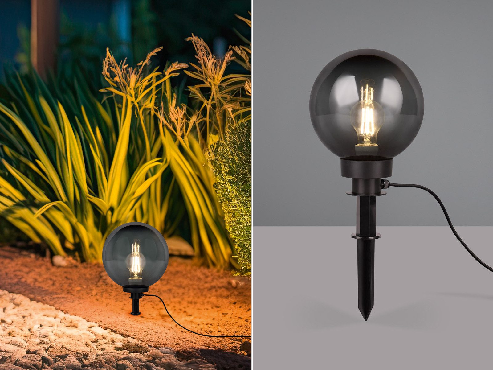 meineWunschleuchte LED Gartenleuchte, LED wechselbar, Warmweiß, mit 5m