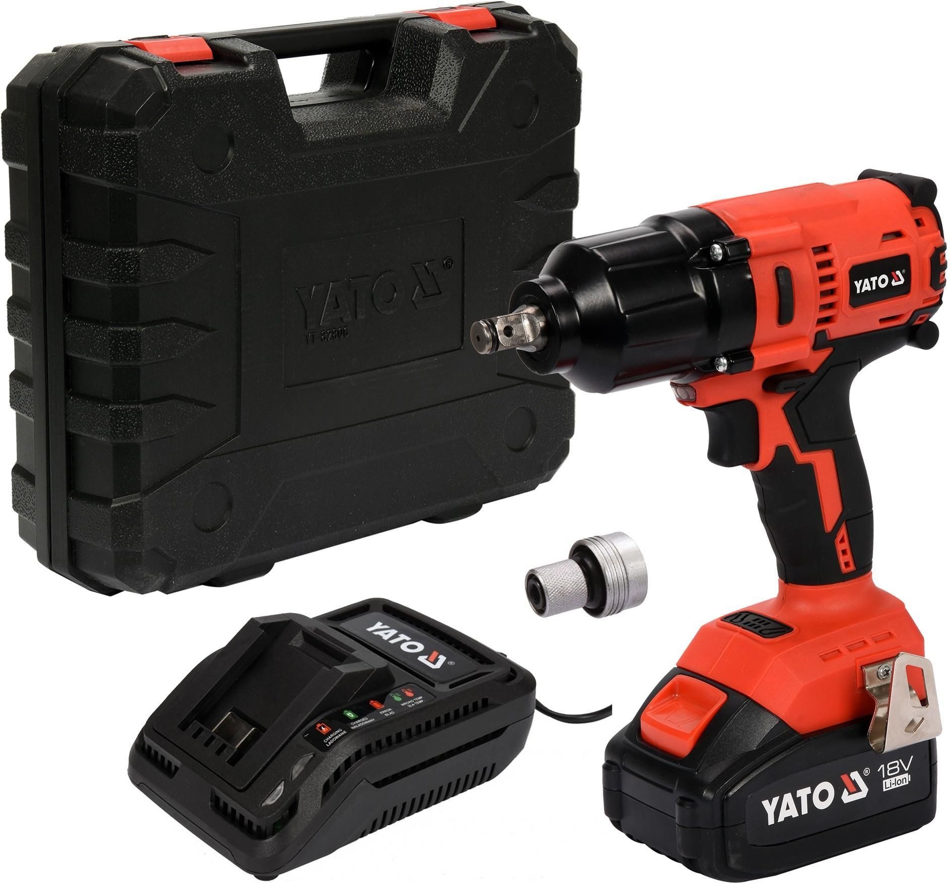 Yato Akku-Schlagschrauber Akku Schlagschrauber 18V, 700Nm, 1/2“ (1xAkku 2Ah+Ladegerät), (Akku Schlagschrauber 18V, 700Nm, 1/2“ (1xAkku 2Ah+Ladegerät)