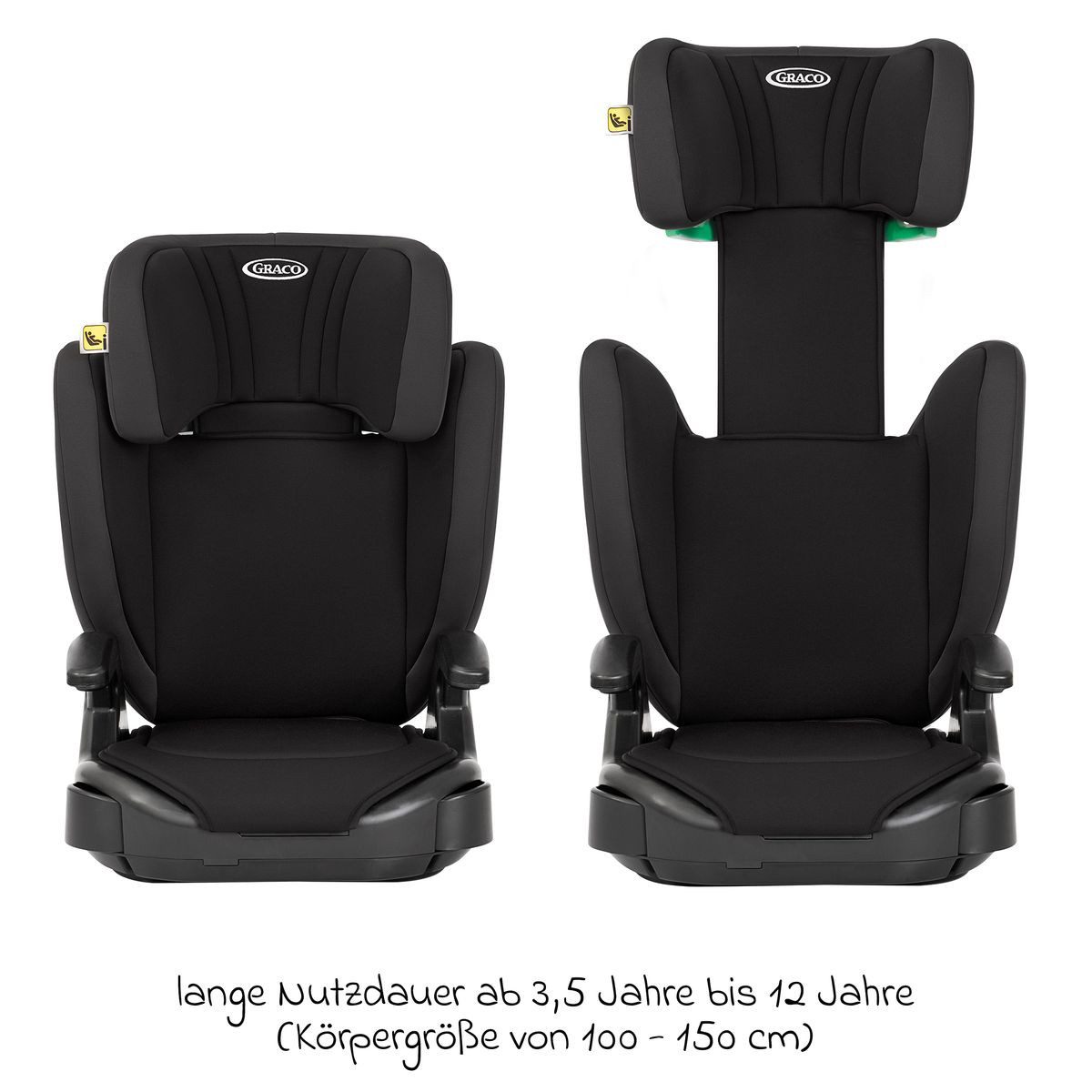 Graco Autokindersitz Junior Max - Midnight, Kinder Autositz i-Size R129 ab 3,5 Jahre - 12 Jahre (100 cm - 150 cm)