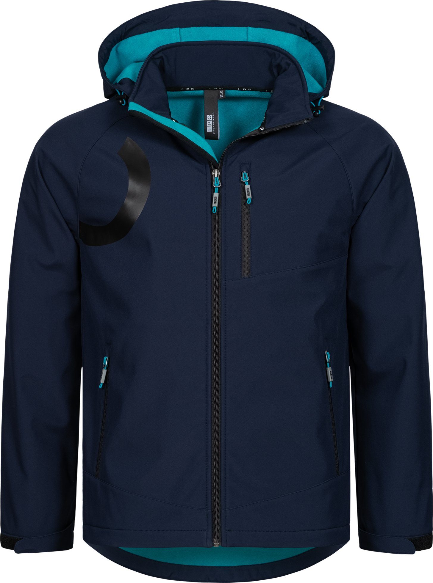 II DEPROC navy Softshelljacke mit Active Kapuze abnehmbarer PEAK ELLIOT MEN