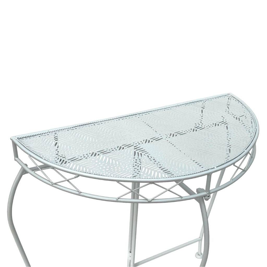 DanDiBo Konsolentisch Konsolentisch Wandtisch Weiss Beistelltisch Metall 75 cm Gartentisch