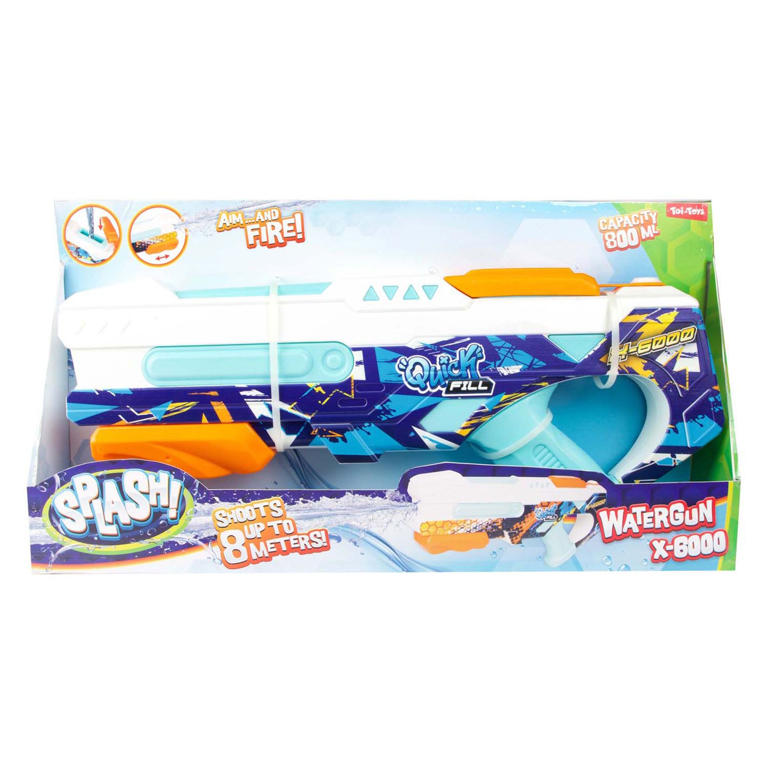 Toi-Toys Badespielzeug Wasserpistole Quick Fill X6000, mit bis zu 8 Metern Reichweite