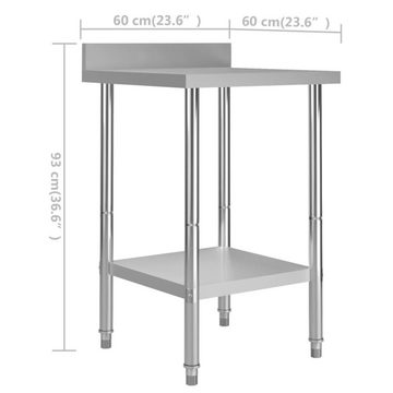 vidaXL Spülenschrank Küchen-Arbeitstisch mit Aufkantung 60 x 60 x 93 cm Edelstahl (1-St)