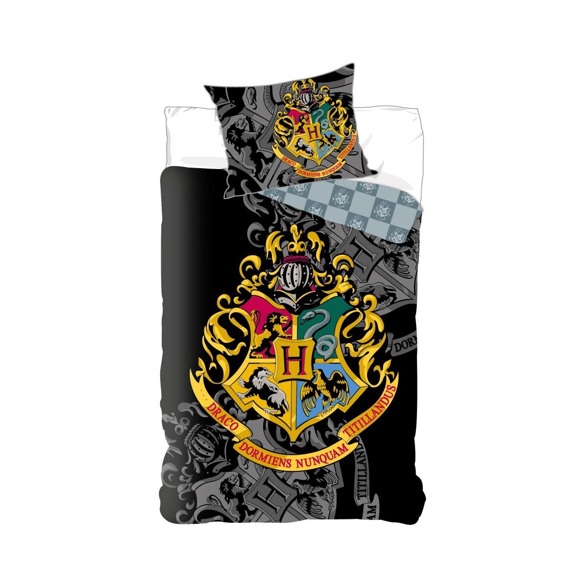 Harry Potter Kinderbettwäsche Harry Potter Crest Bettwäsche 140×200 cm, 70×90 cm, Hergestellt aus ausgezeichnetem farbechtem Material