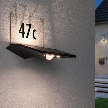 Paulmann LED Solarleuchte LED Solar Hausnummernleuchte Yoko in Anthrazit 120lm IP44, keine Angabe, Leuchtmittel enthalten: Ja, fest verbaut, LED, warmweiss, Solarleuchten
